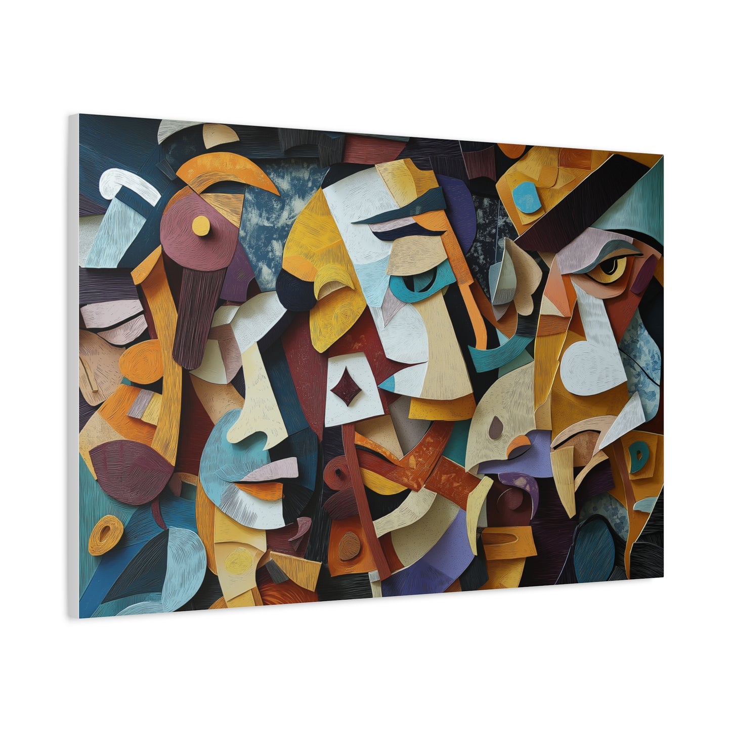 Visages Abstraits en Harmonie Colorée