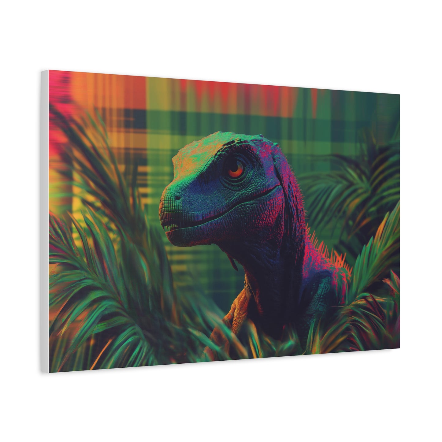 Mystérieux Velociraptor aux Couleurs Psychédéliques