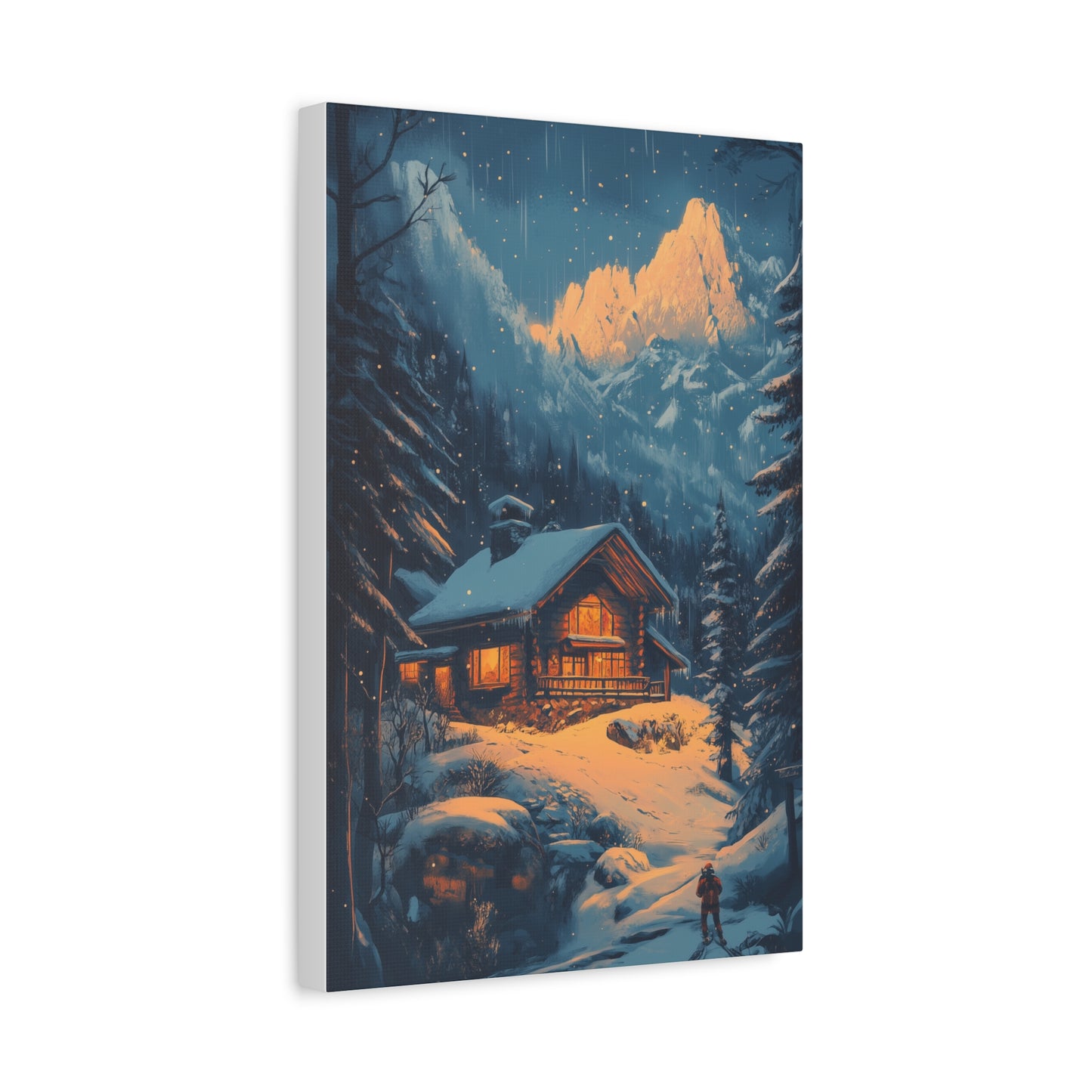 Chalet Enchanté sous Neige Étoilée