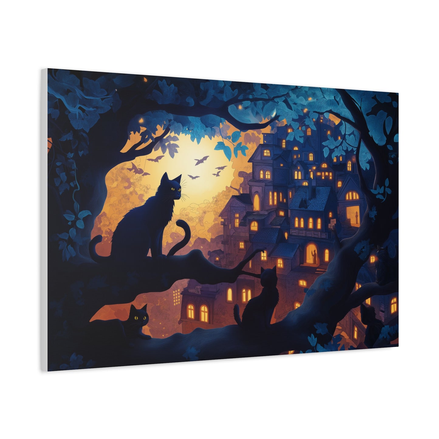 Mystère Nocturne: Chats et Lumières Magiques