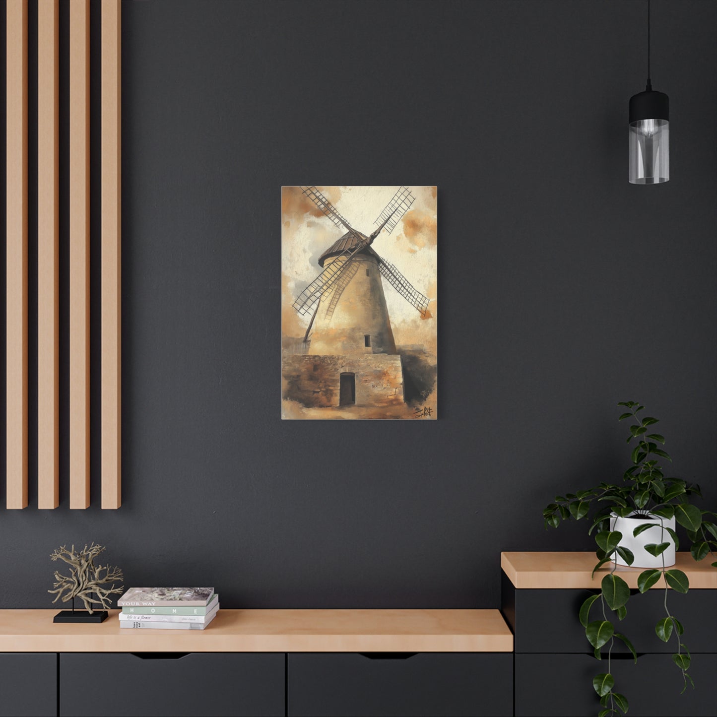 Les Moulins de Consuegra, rendu gouache