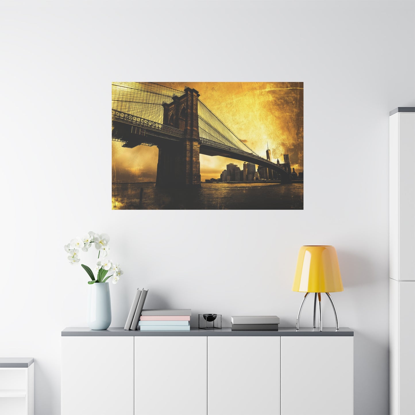 Pont de Brooklyn aux couleurs dorées