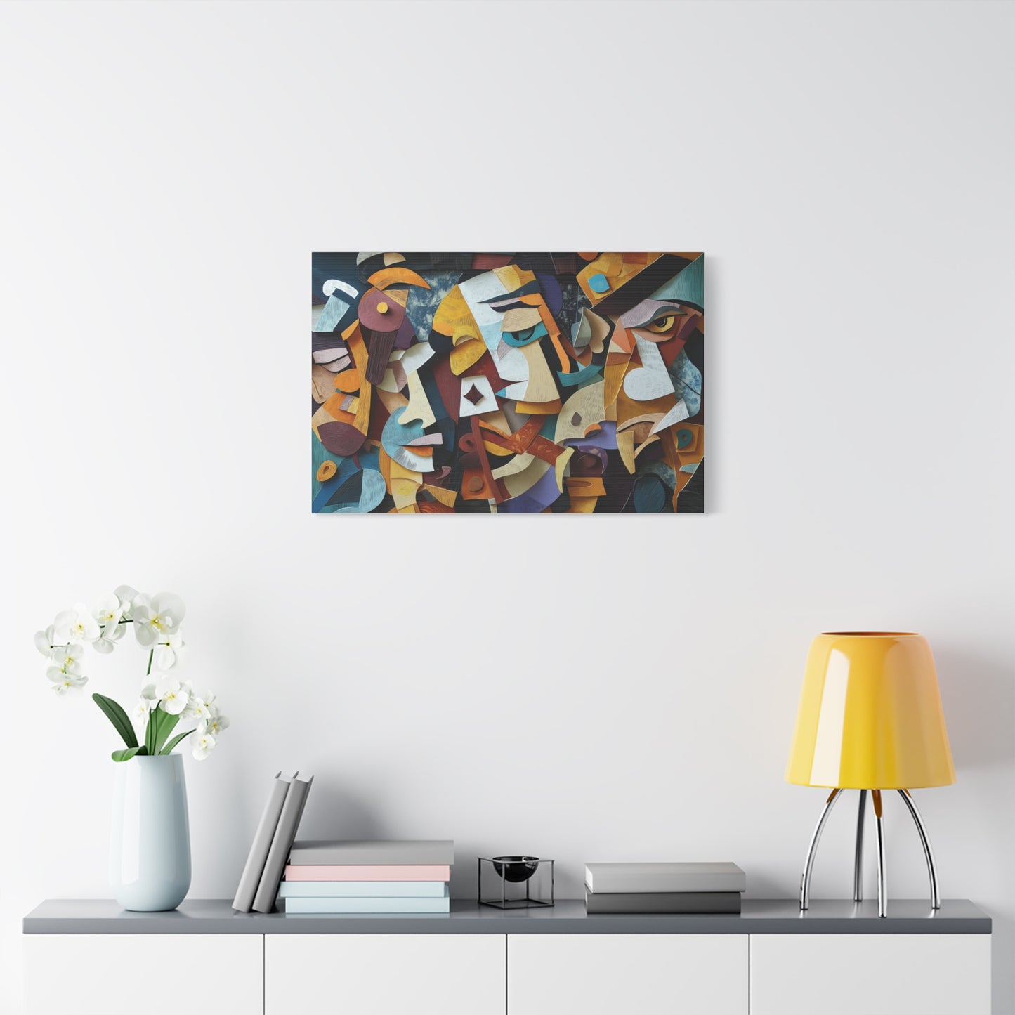 Visages Abstraits en Harmonie Colorée
