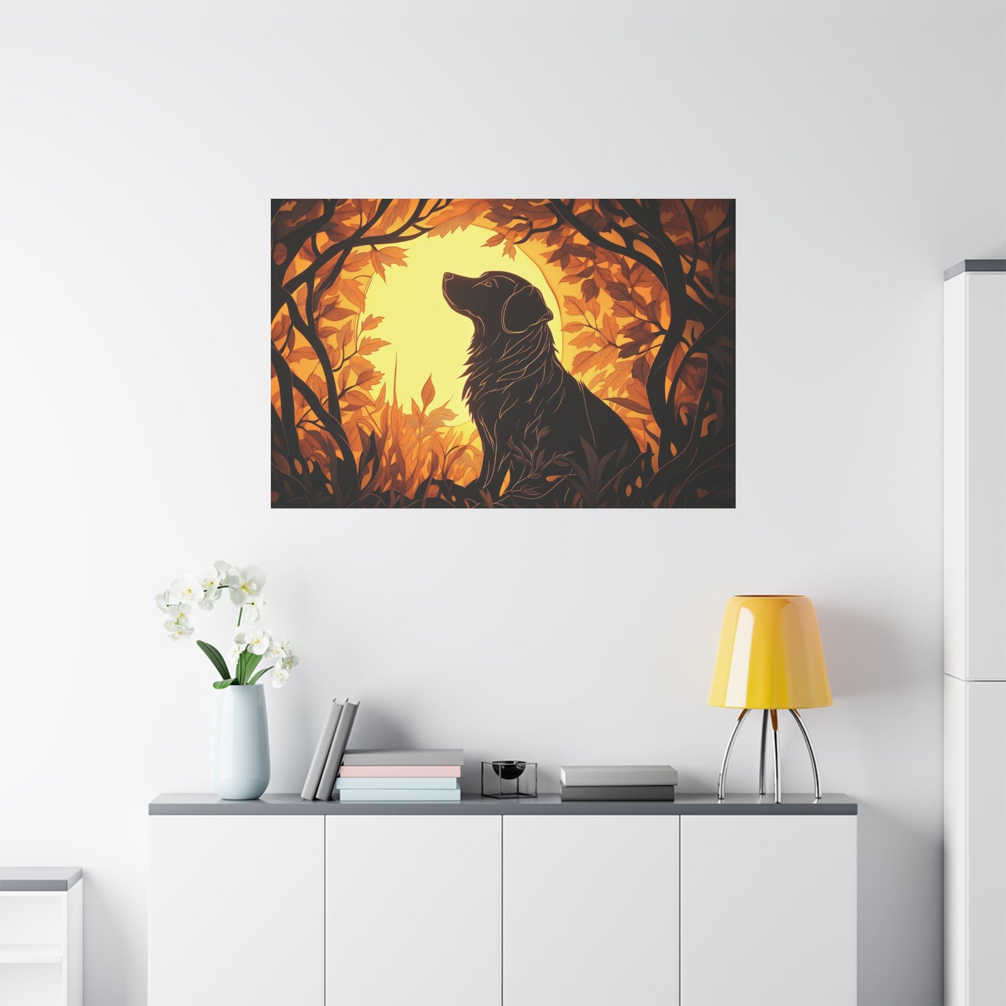 Chien Rêveur au Crépuscule Enchanté