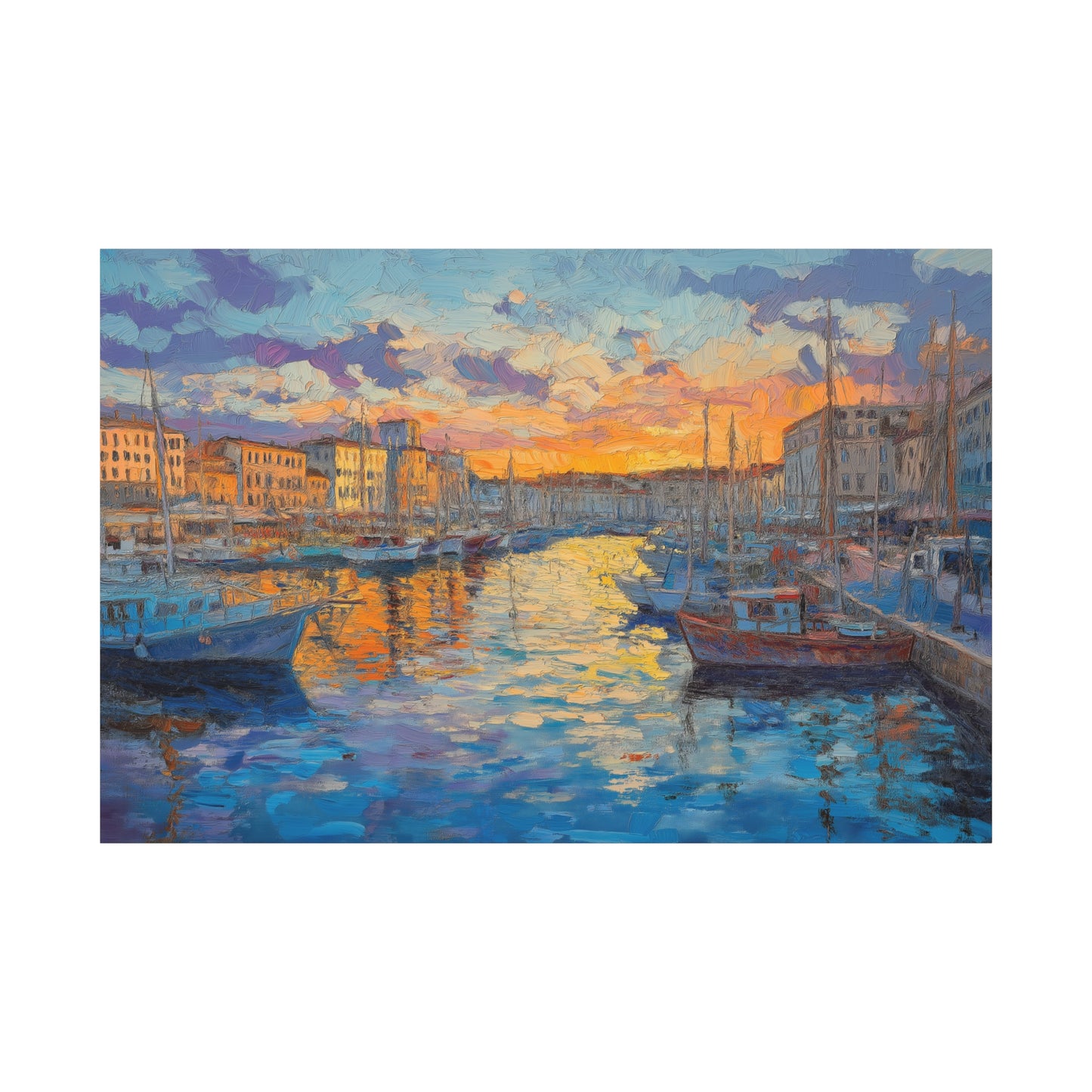 Coucher de Soleil Vibrant au Port