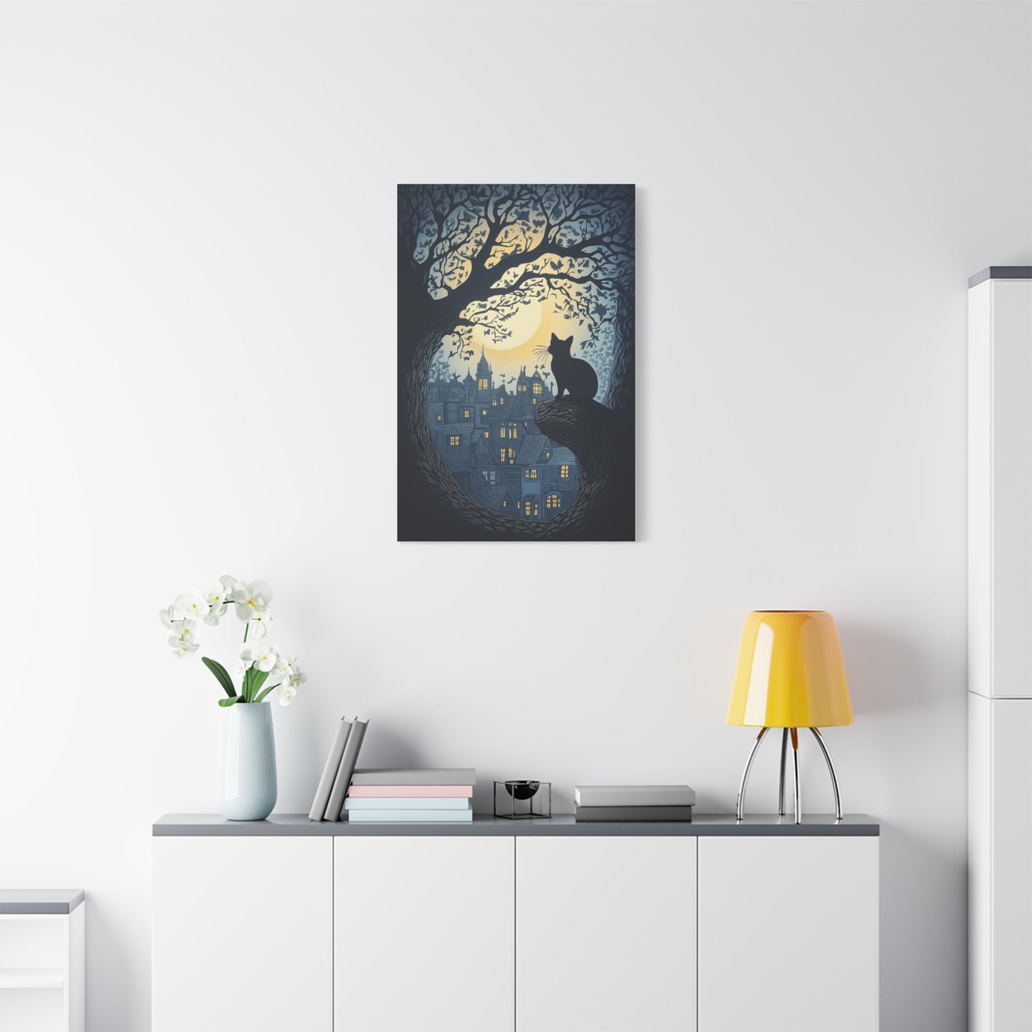 Chat Mystique sous la Lune Enchantée