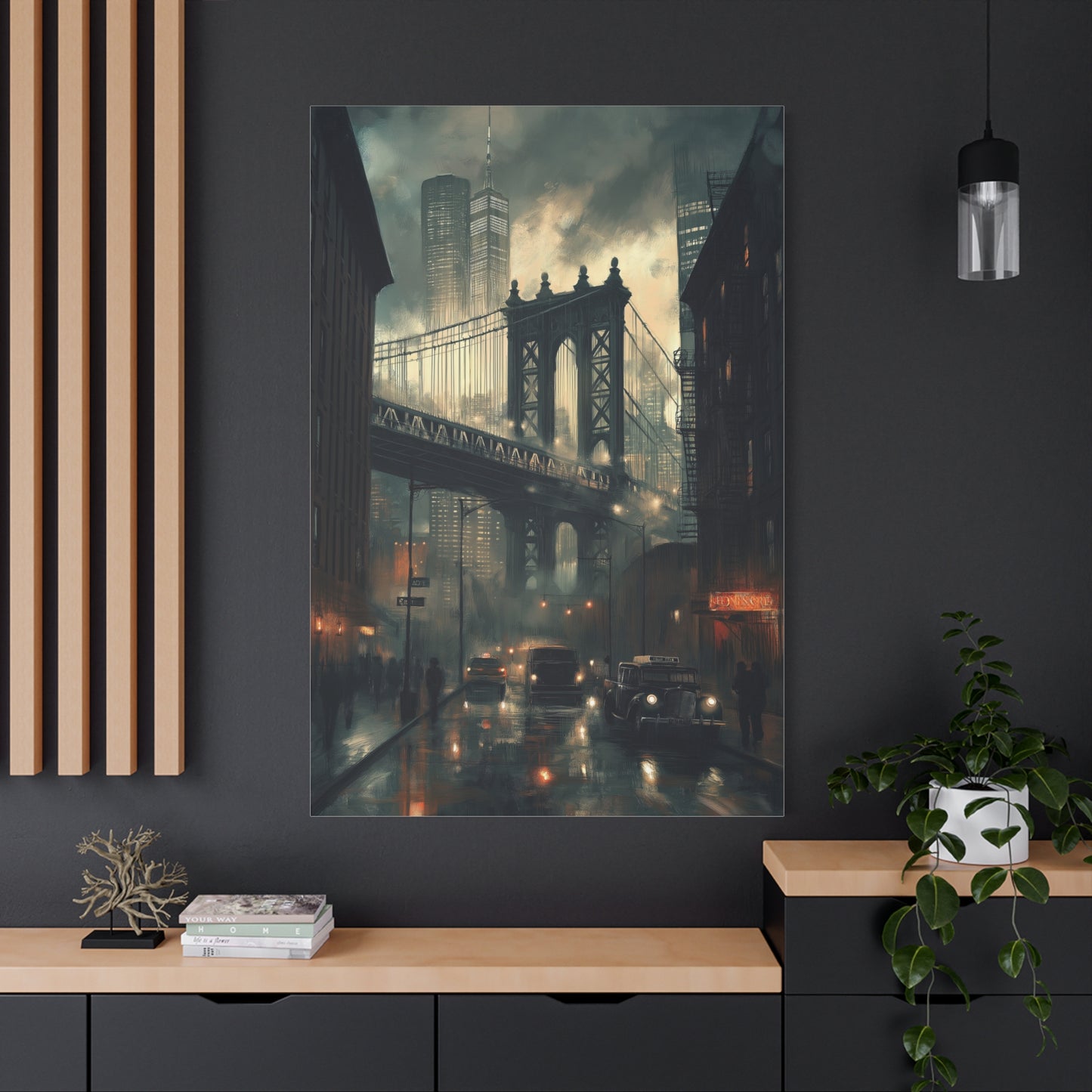 Pont de Manhattan sous la Pluie