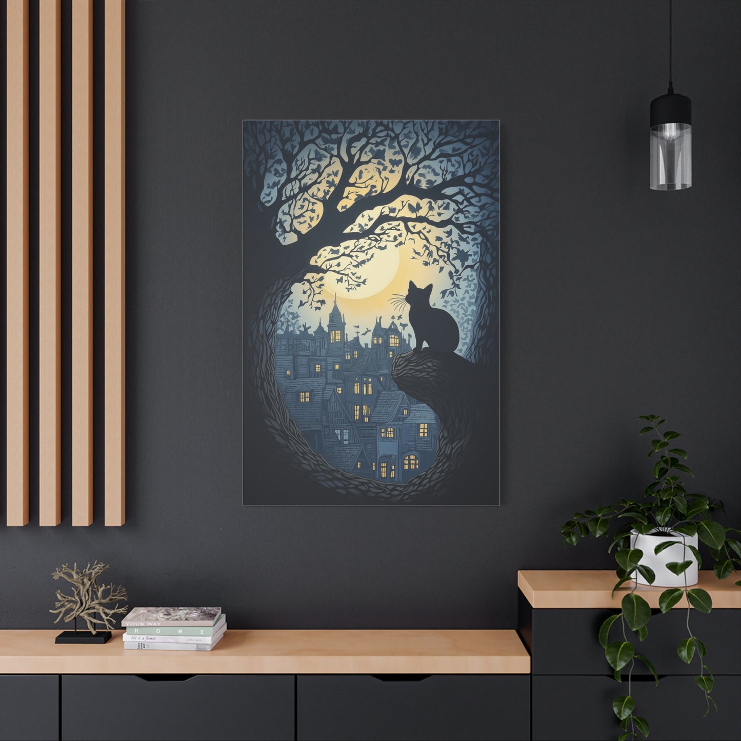Chat Mystique sous la Lune Enchantée