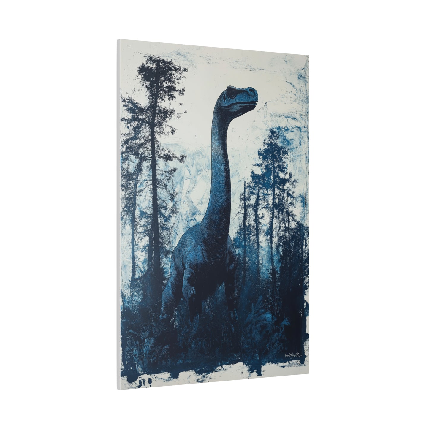 "Dino Bleu Majestueux en Forêt"