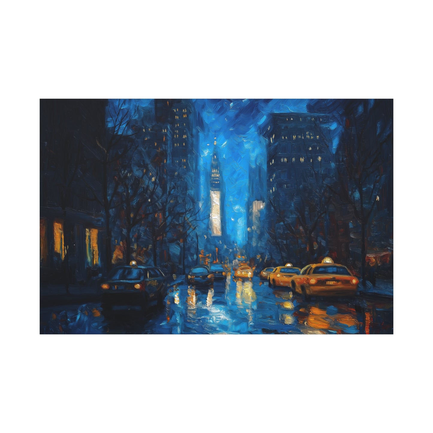Éclat Urbain sous la Pluie Nocturne