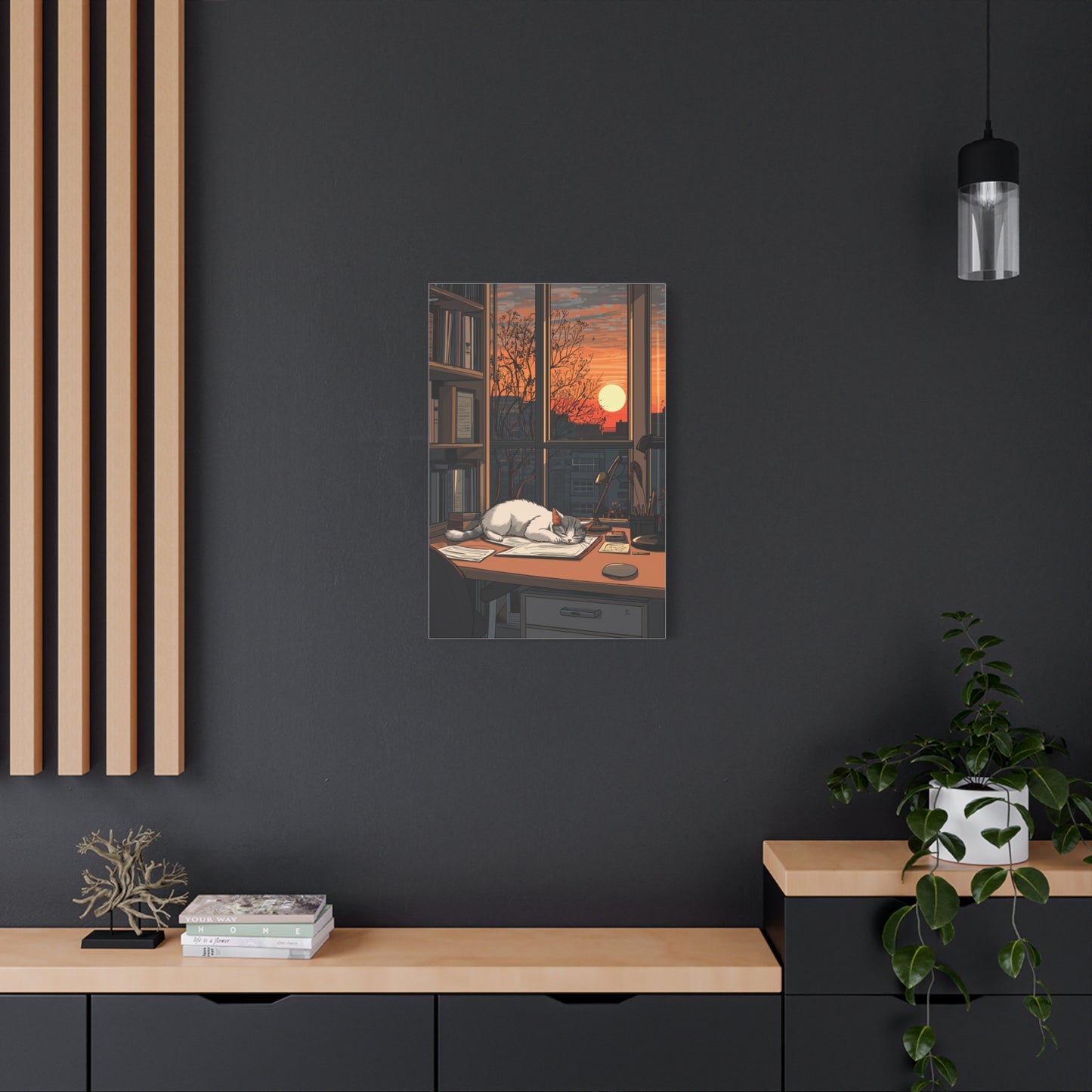 Douceur Féline au Coucher de Soleil
