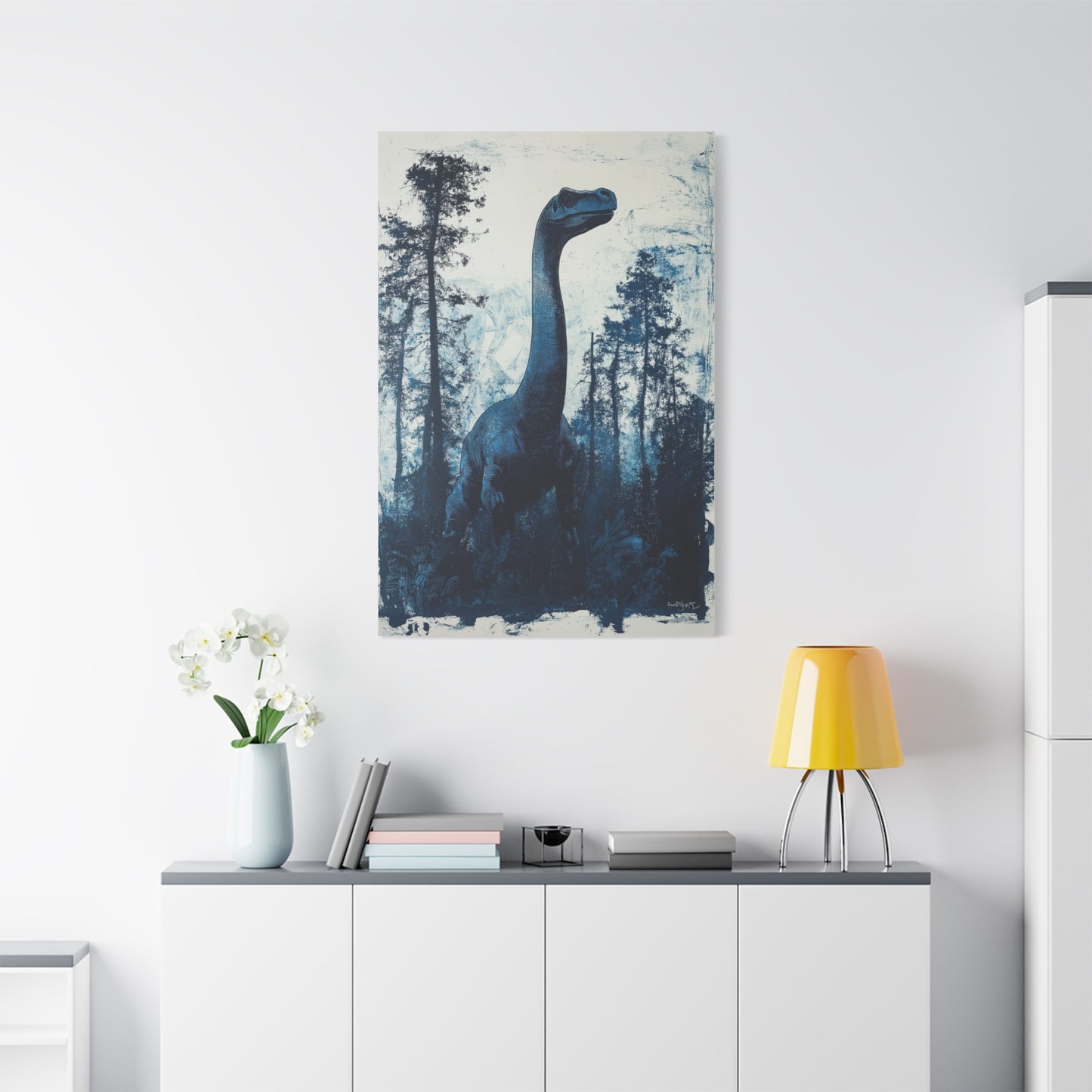 "Dino Bleu Majestueux en Forêt"