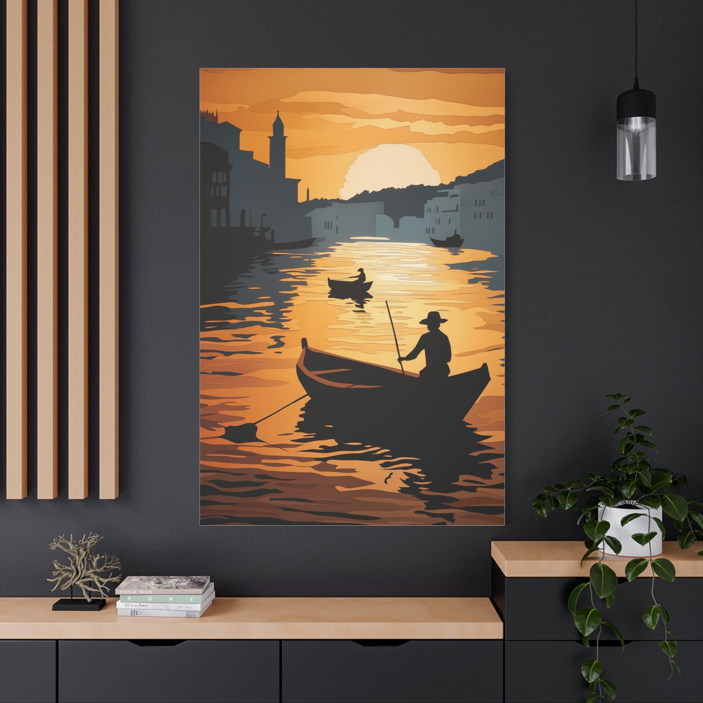 Crépuscule Éblouissant sur l'Eau Paisible