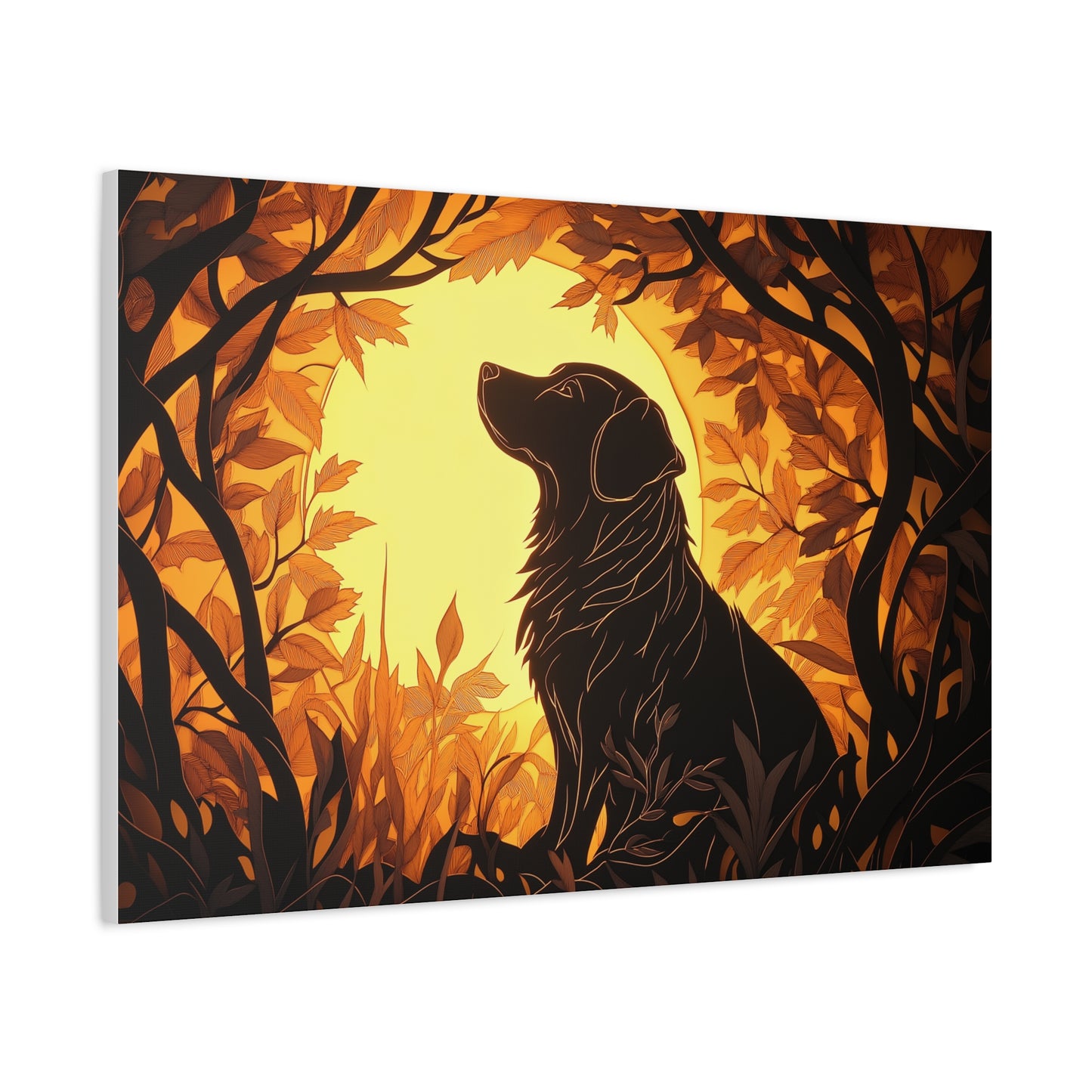 Chien Rêveur au Crépuscule Enchanté