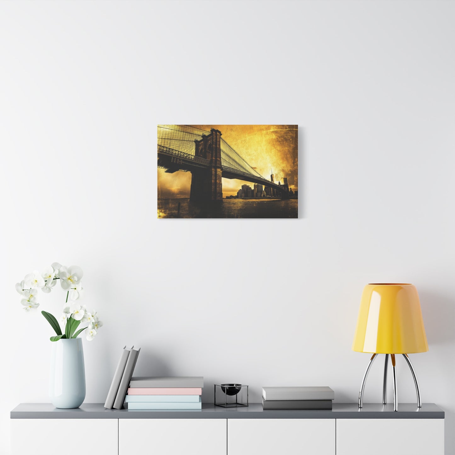 Pont de Brooklyn aux couleurs dorées