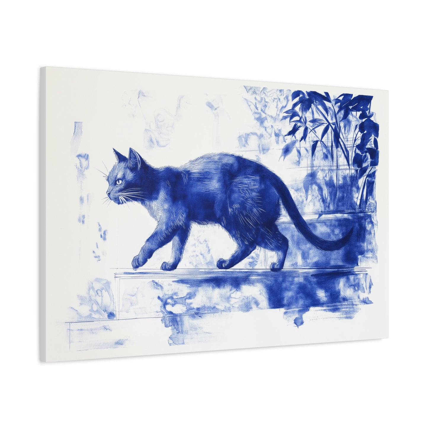 Chat Mystique en Bleu Poétique
