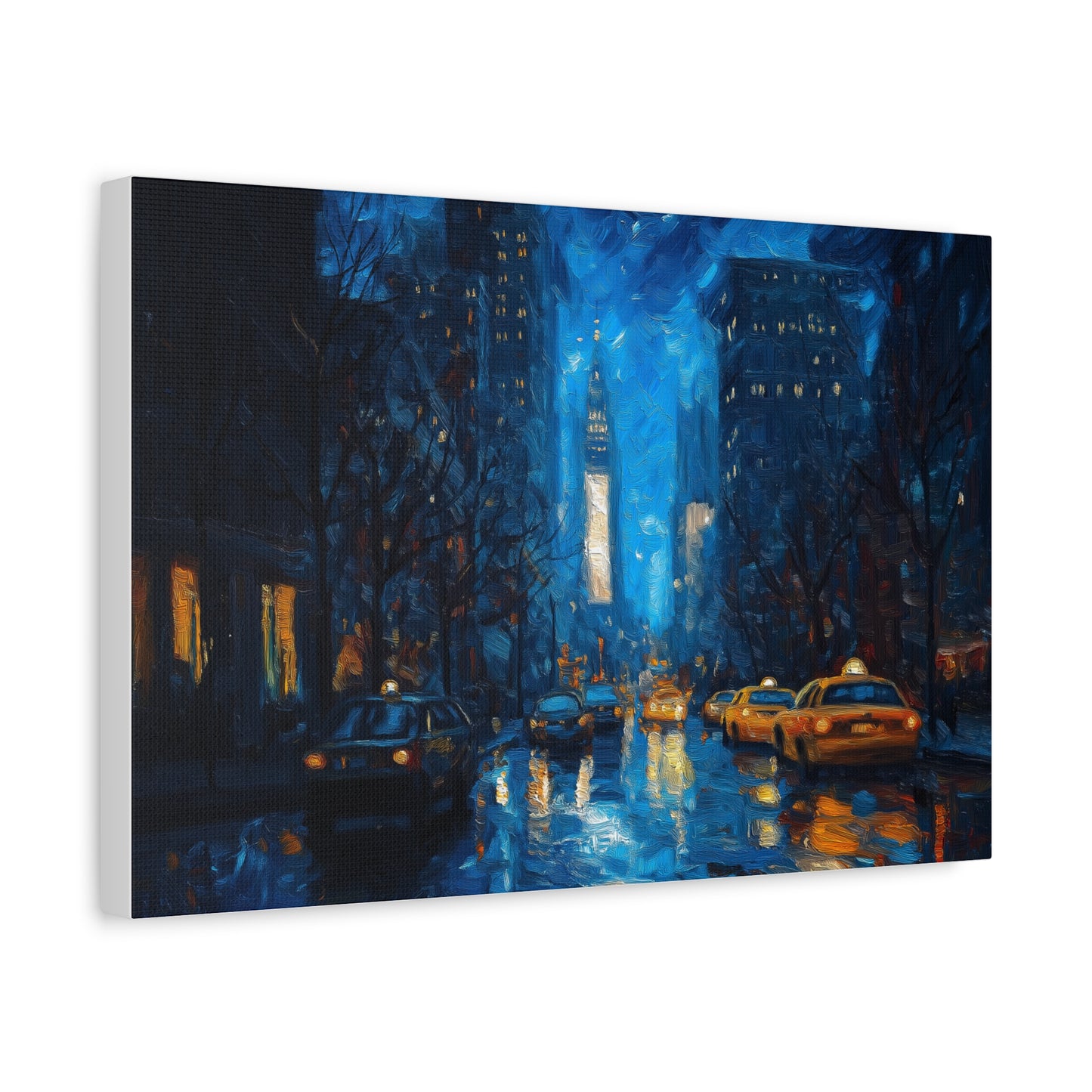 Éclat Urbain sous la Pluie Nocturne