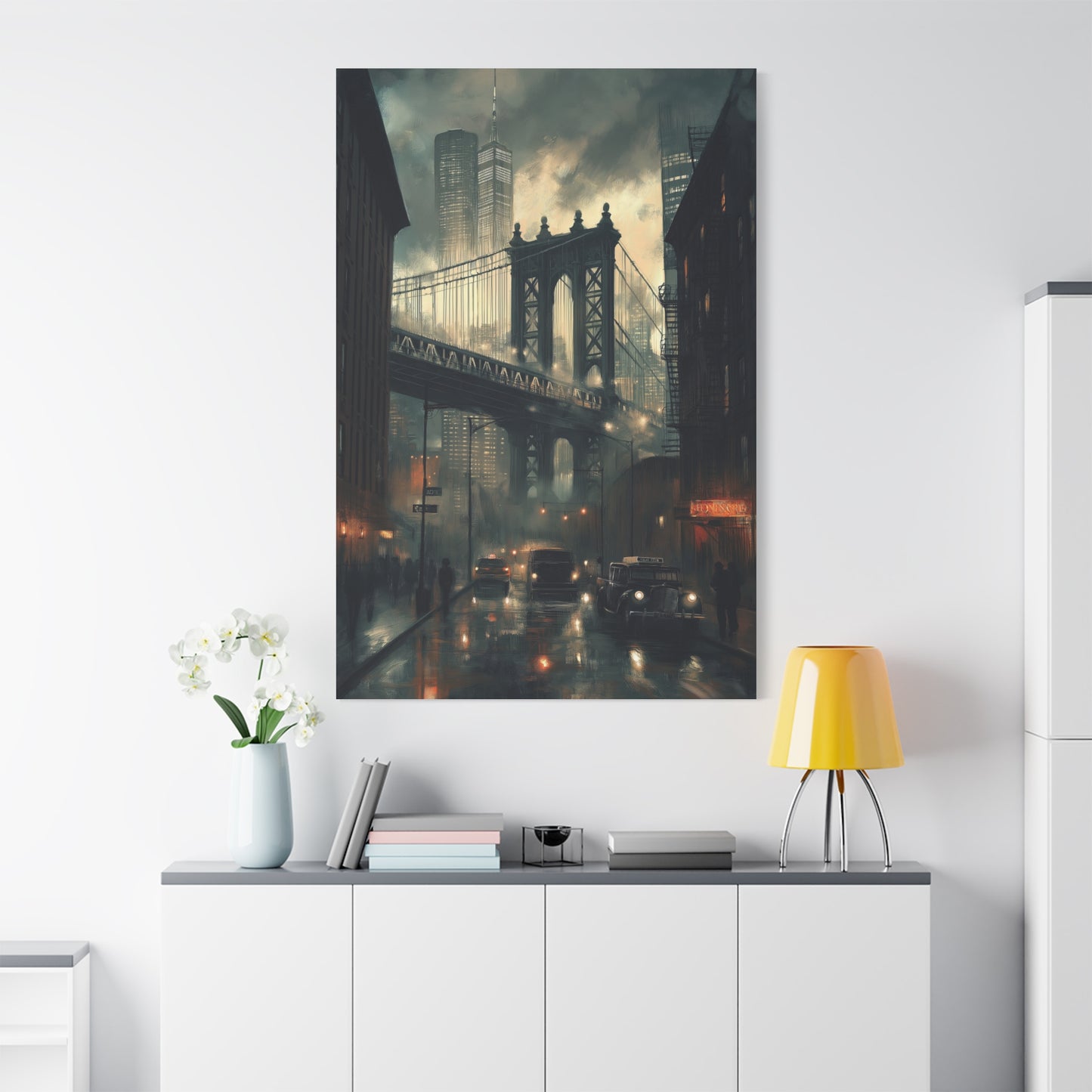 Pont de Manhattan sous la Pluie