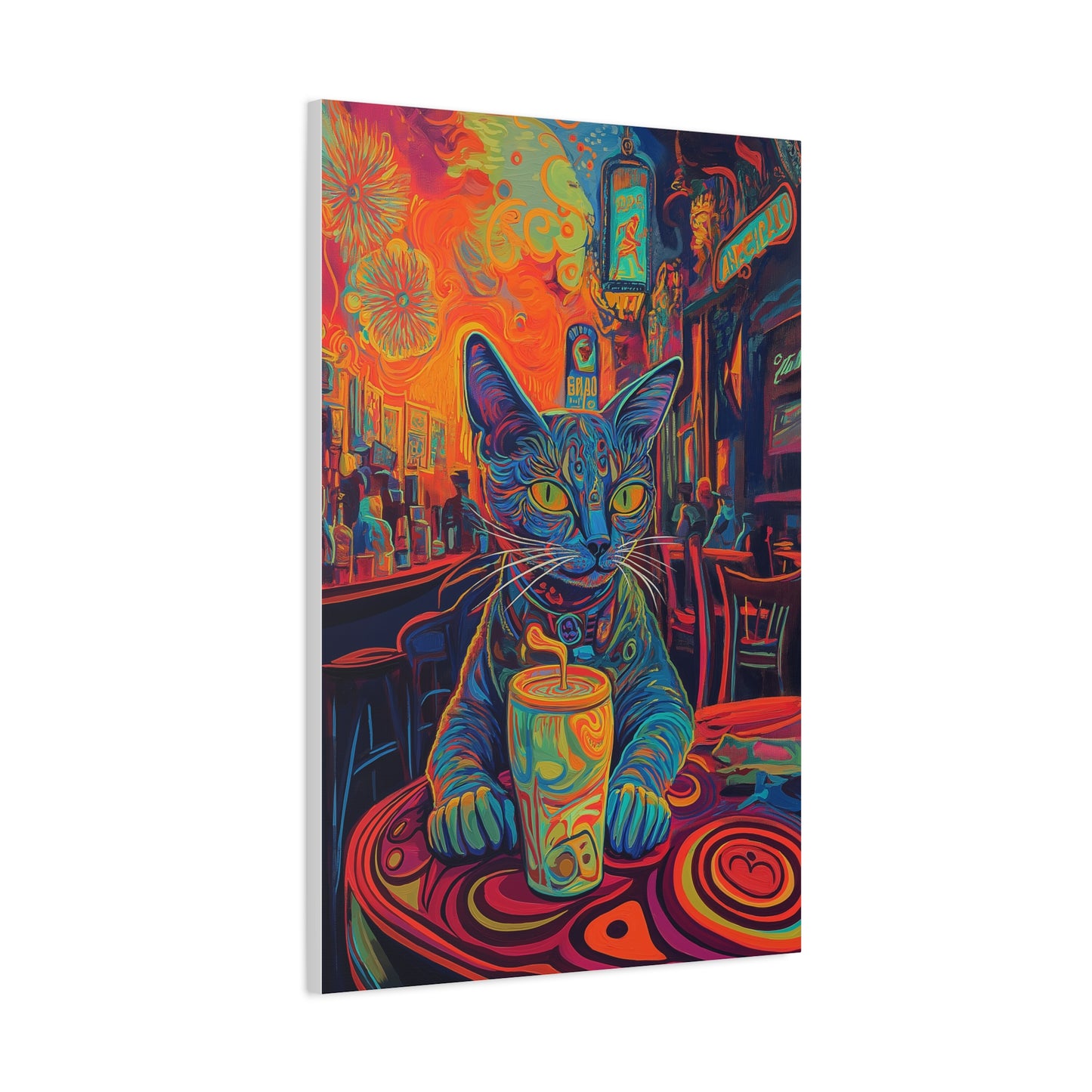Chat Bohème au Café Psychédélique