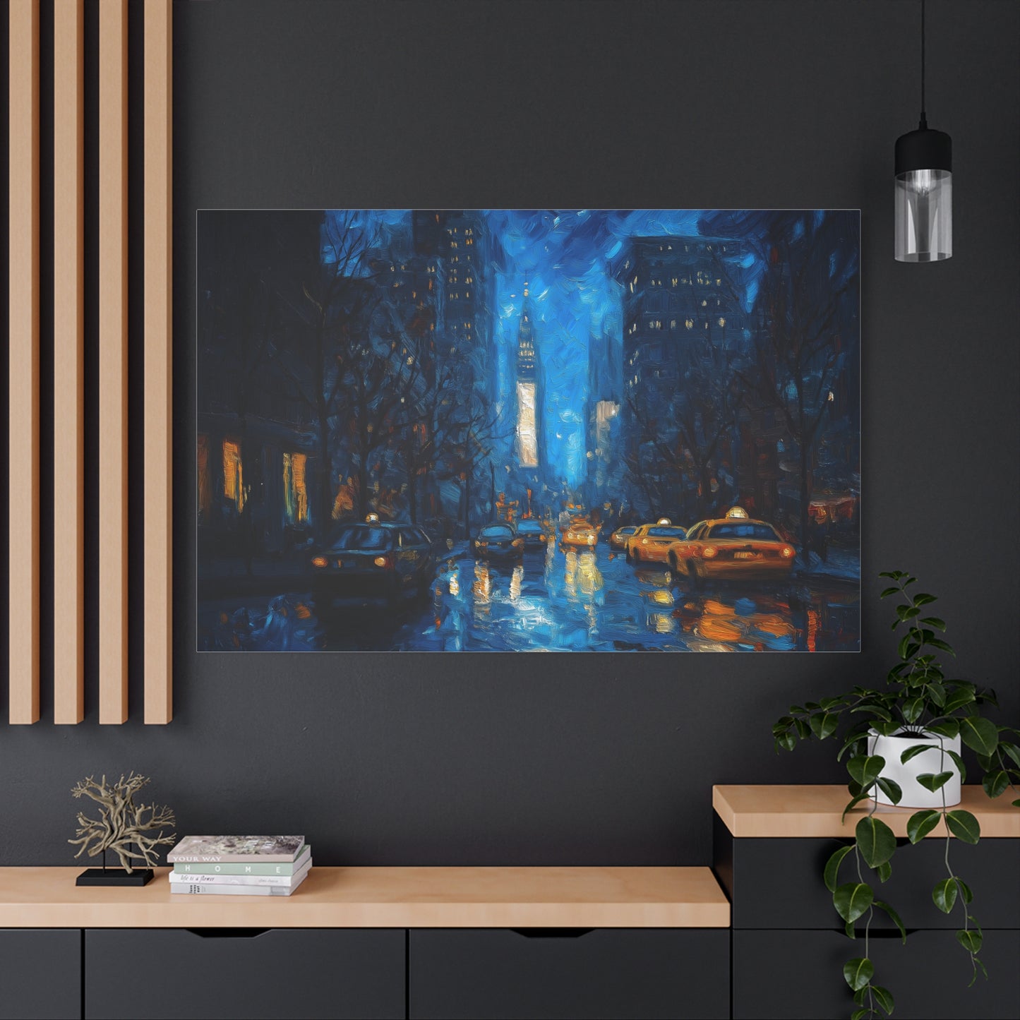 Éclat Urbain sous la Pluie Nocturne