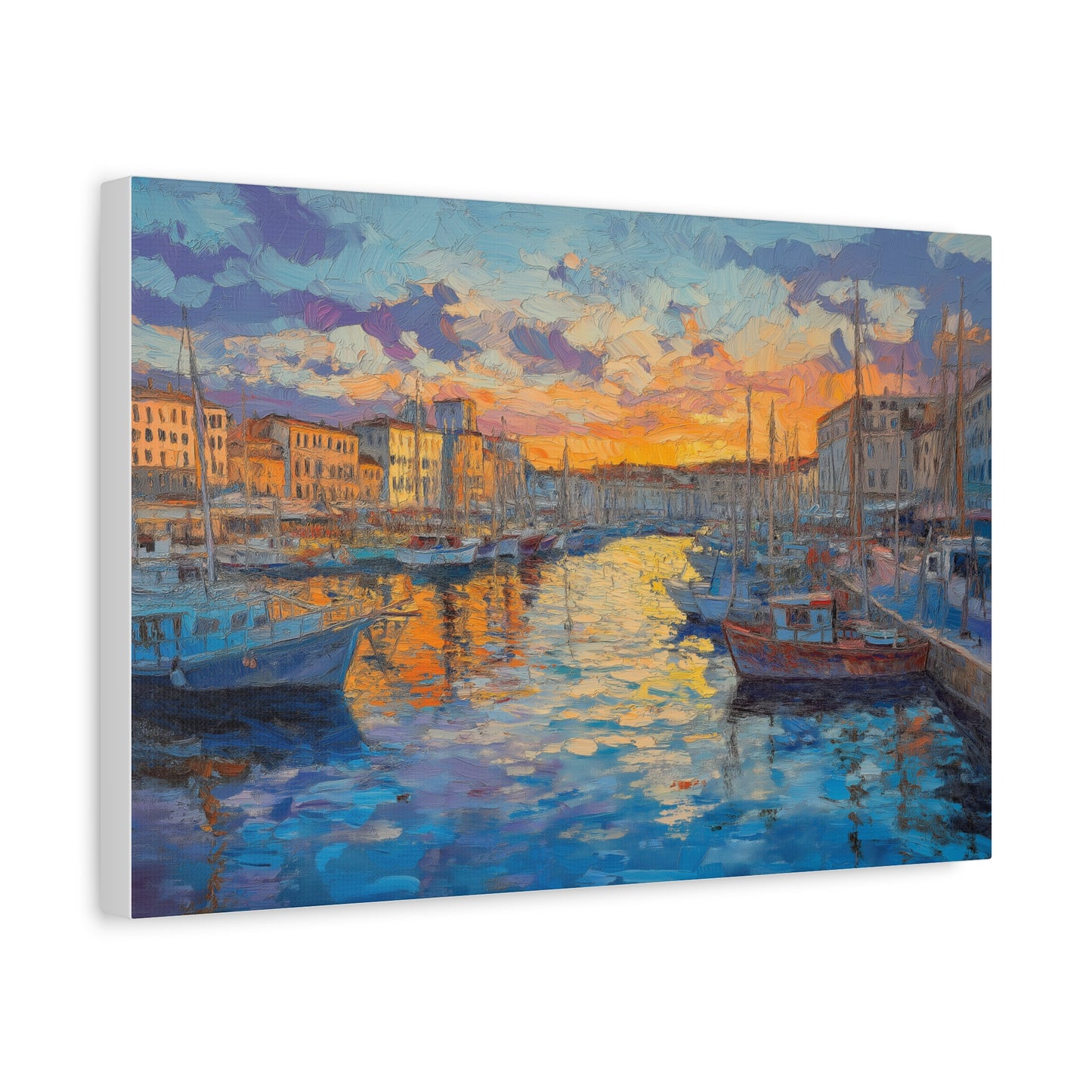Coucher de Soleil Vibrant au Port