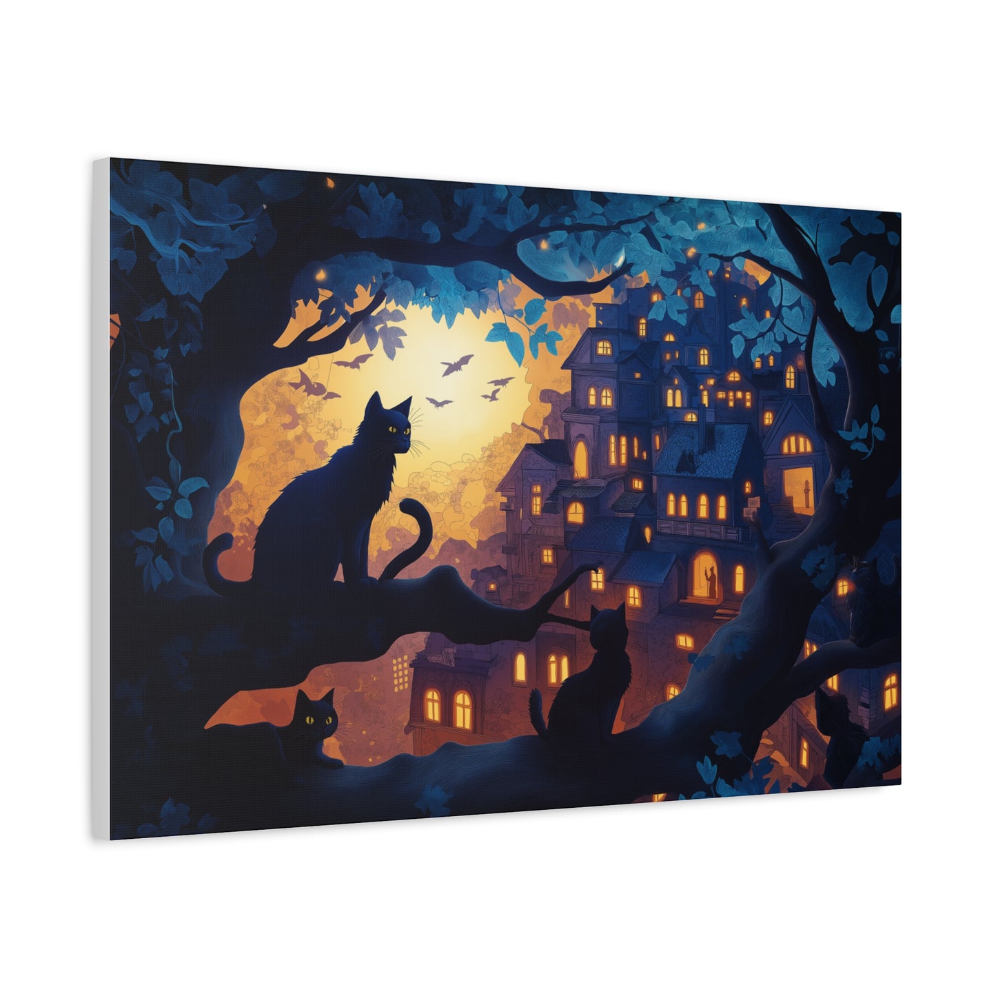 Mystère Nocturne: Chats et Lumières Magiques