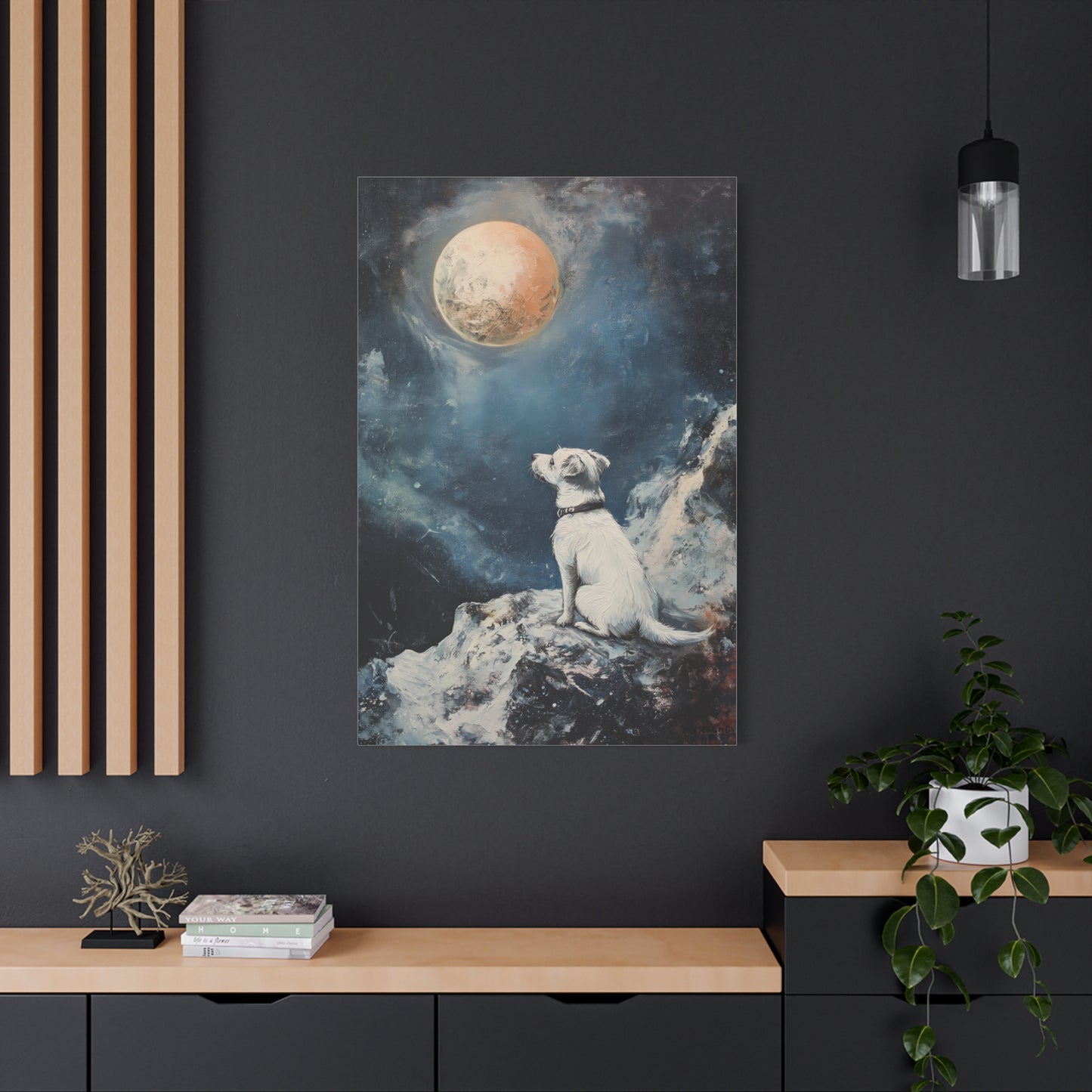 Chien Cosmique sous la Lune Rêveuse