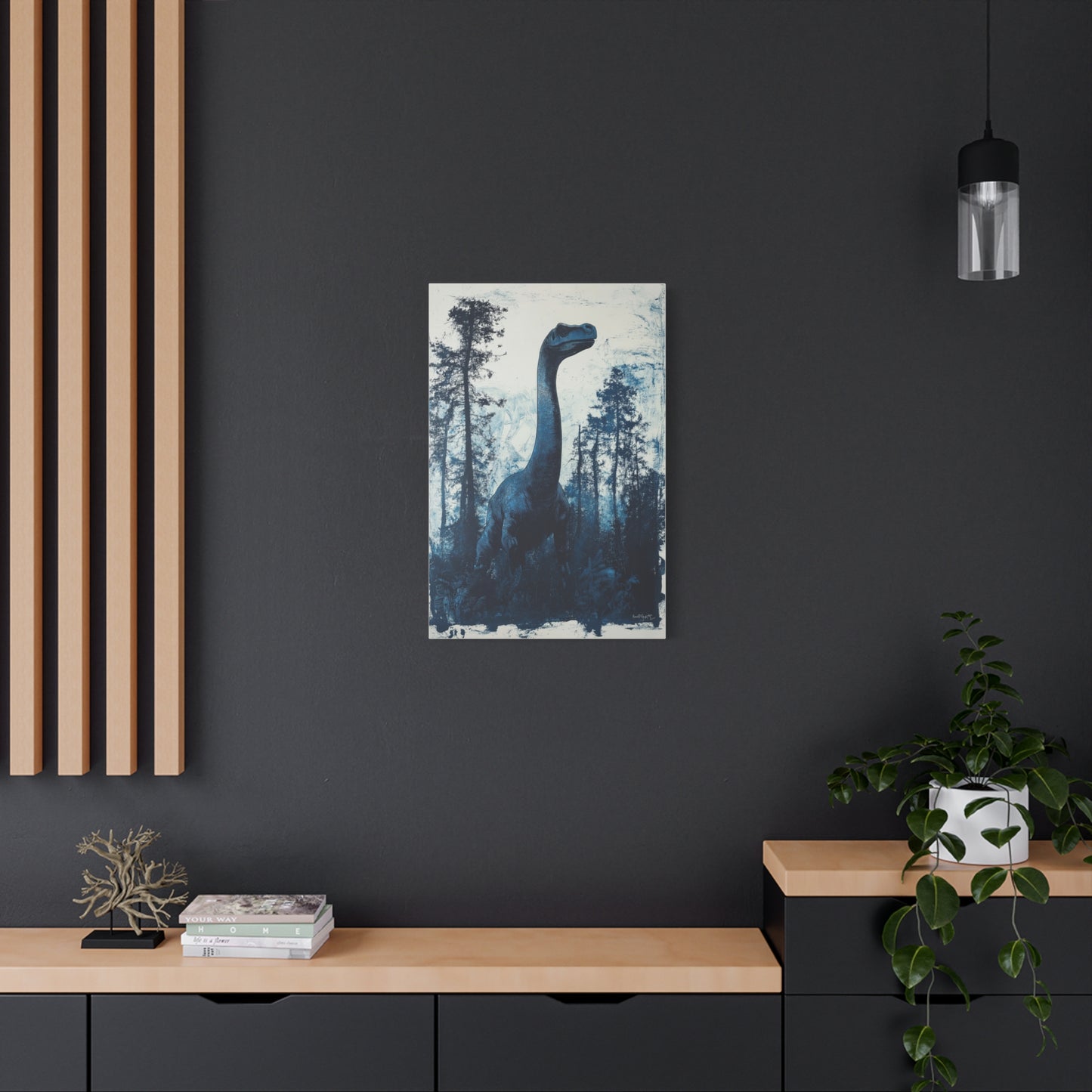 "Dino Bleu Majestueux en Forêt"