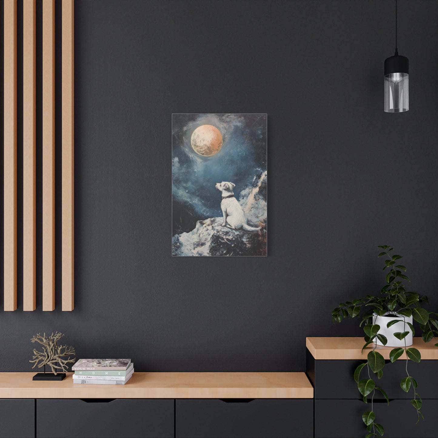 Chien Cosmique sous la Lune Rêveuse