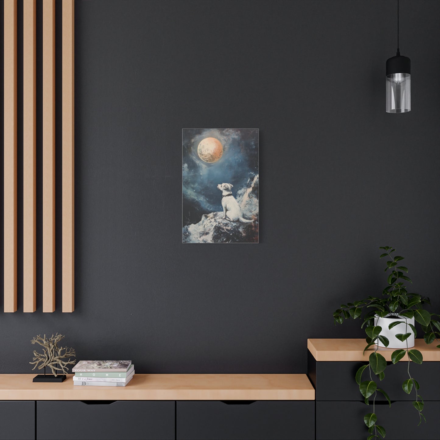 Chien Cosmique sous la Lune Rêveuse