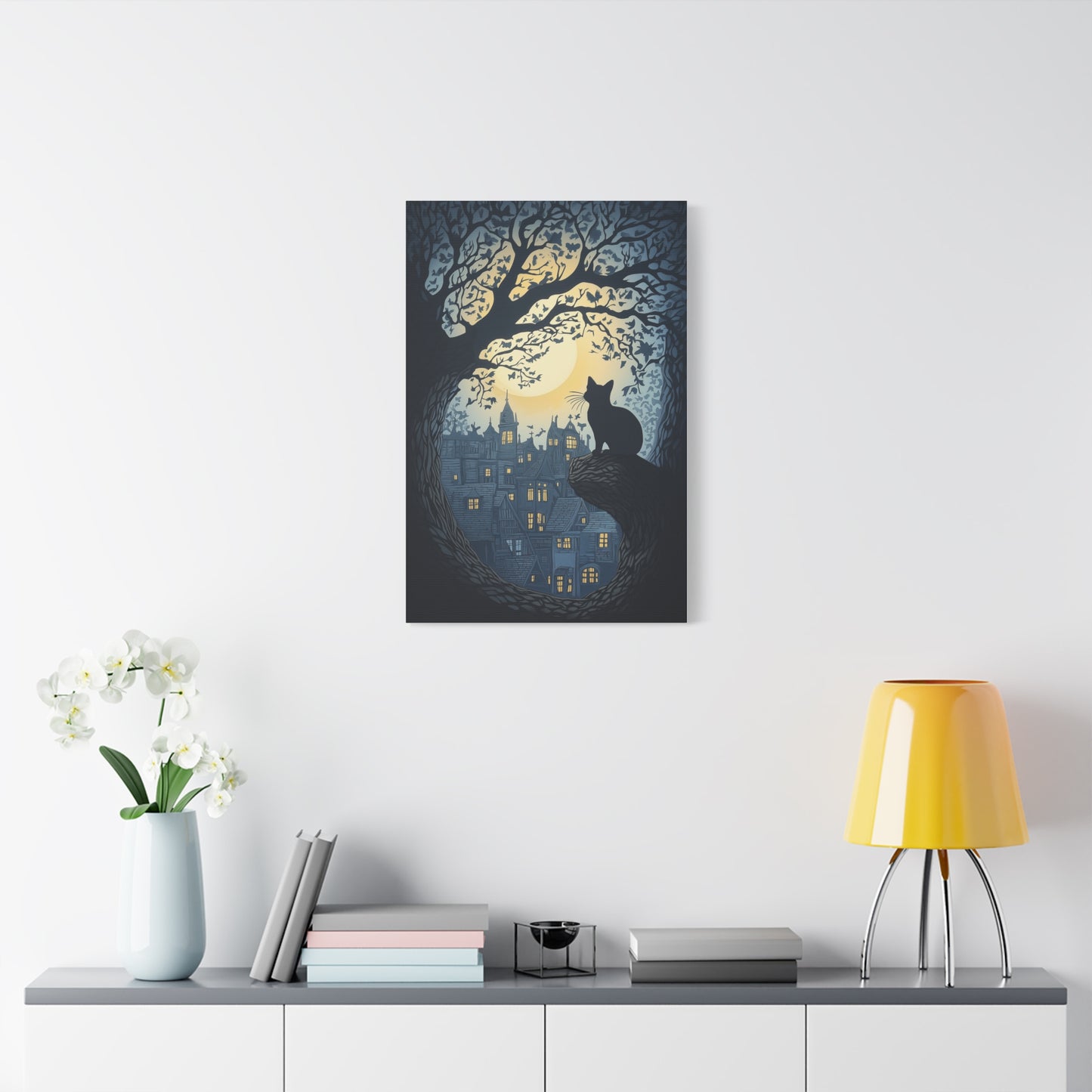 Chat Mystique sous la Lune Enchantée