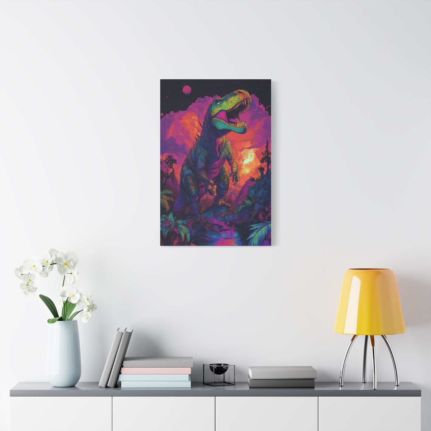 Dino Sunrise: Explosion de Couleurs!