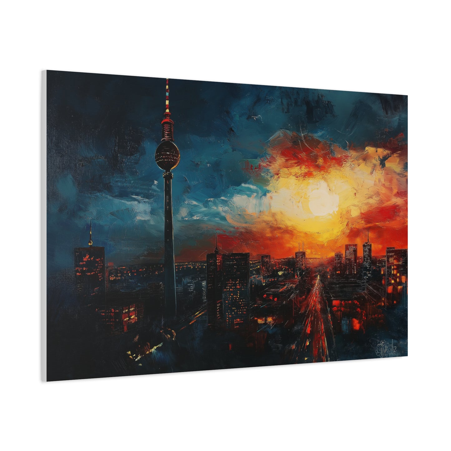 Crépuscule Éclatant devant la Fernsehturm de Berlin