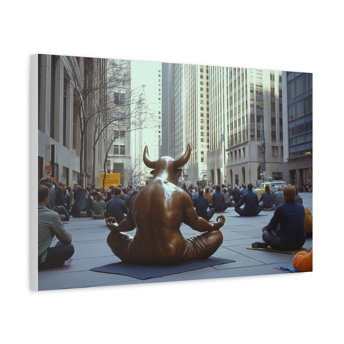 Méditation de Charging Bull avant l'ouverture de Wall Street