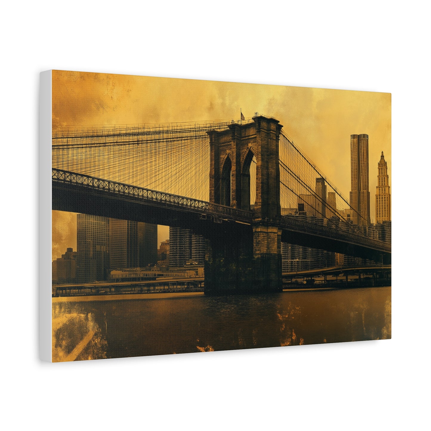 Pont de Brooklyn à l'Aura Dorée