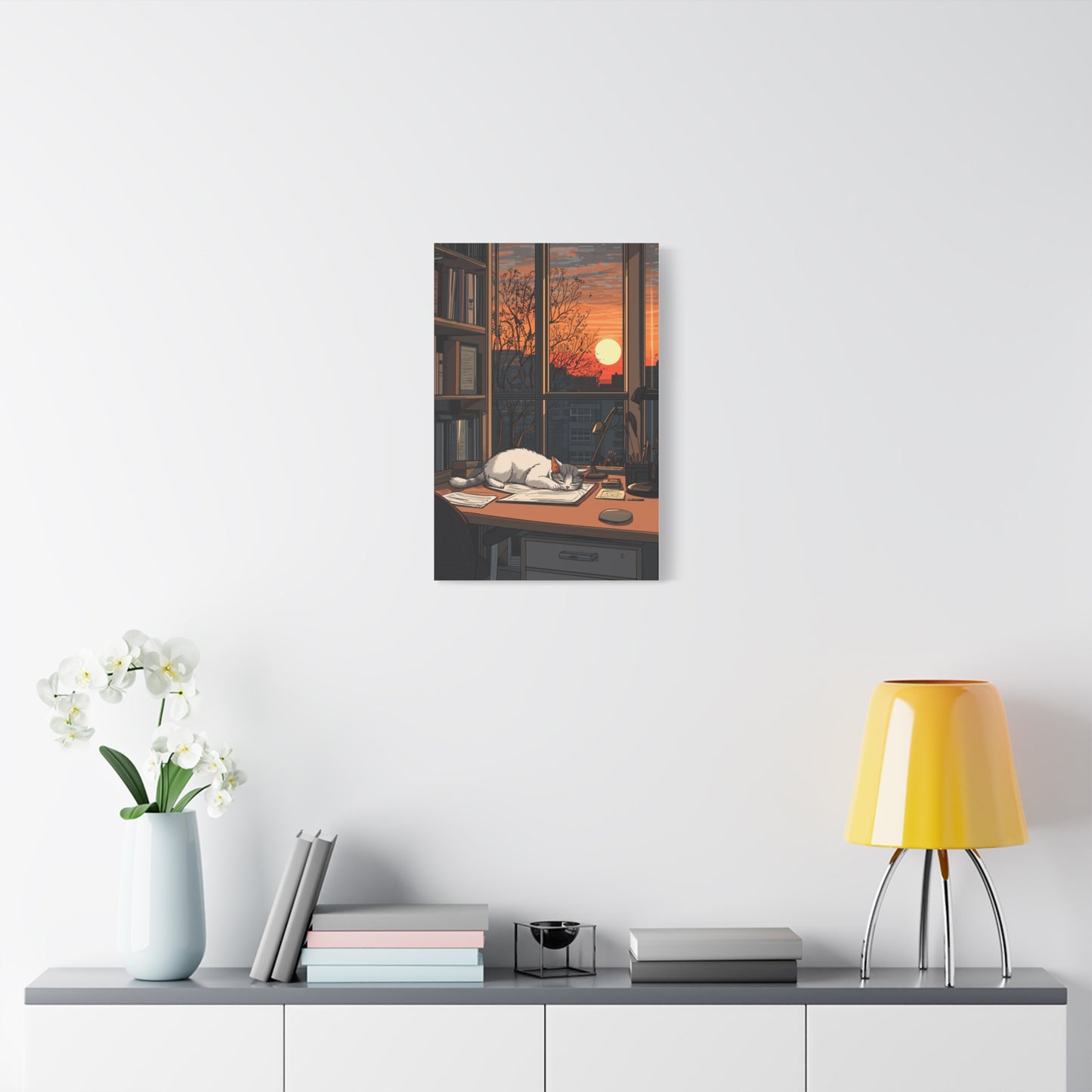 Douceur Féline au Coucher de Soleil