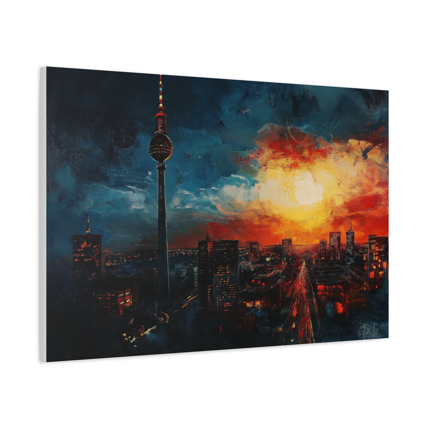 Crépuscule Éclatant devant la Fernsehturm de Berlin