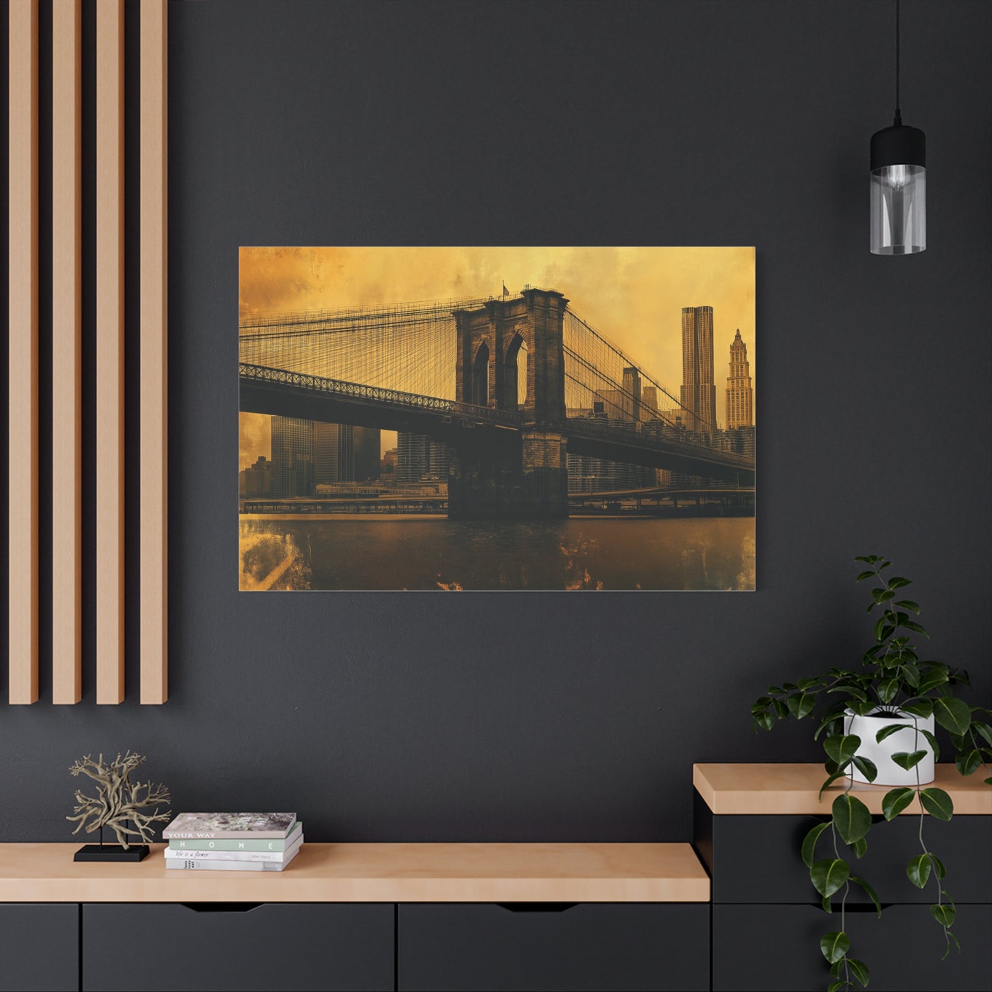 Pont de Brooklyn à l'Aura Dorée