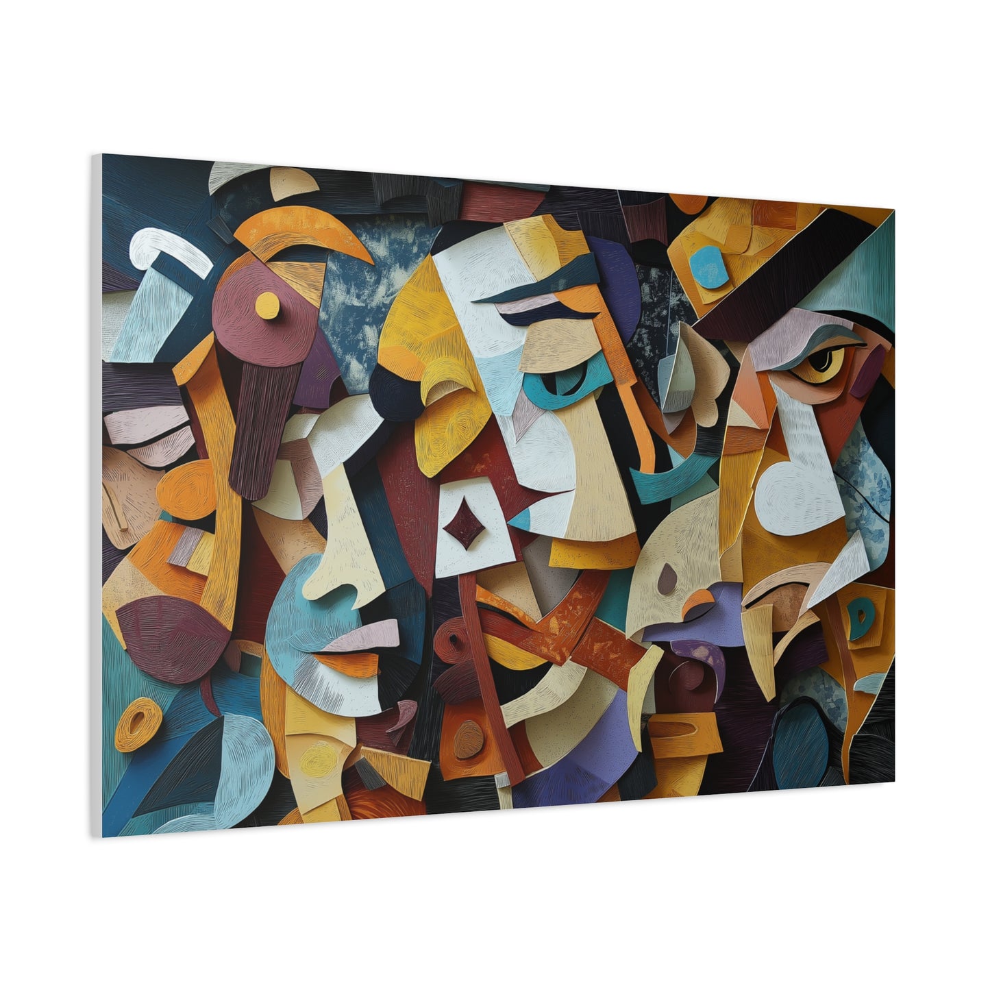 Visages Abstraits en Harmonie Colorée