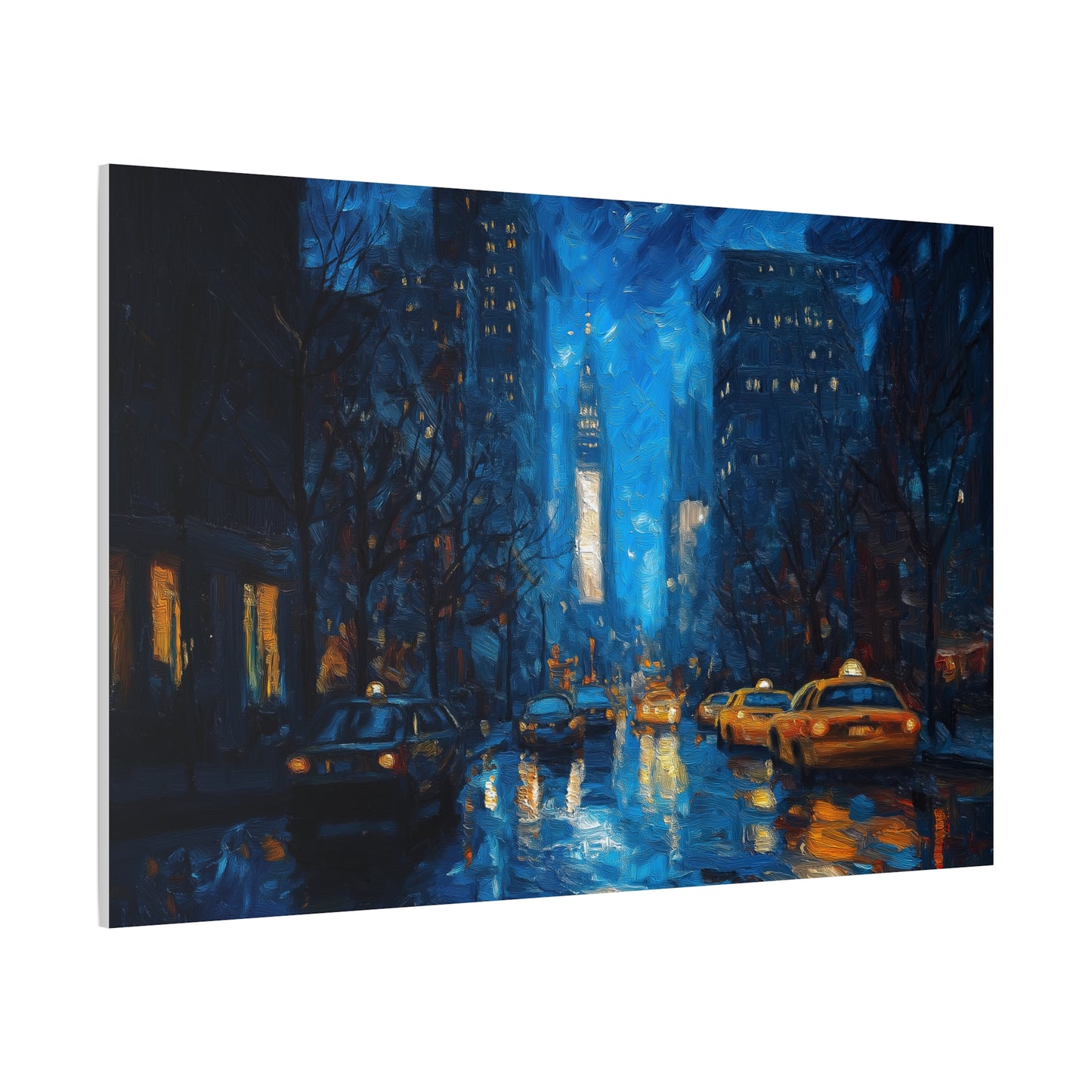 Éclat Urbain sous la Pluie Nocturne