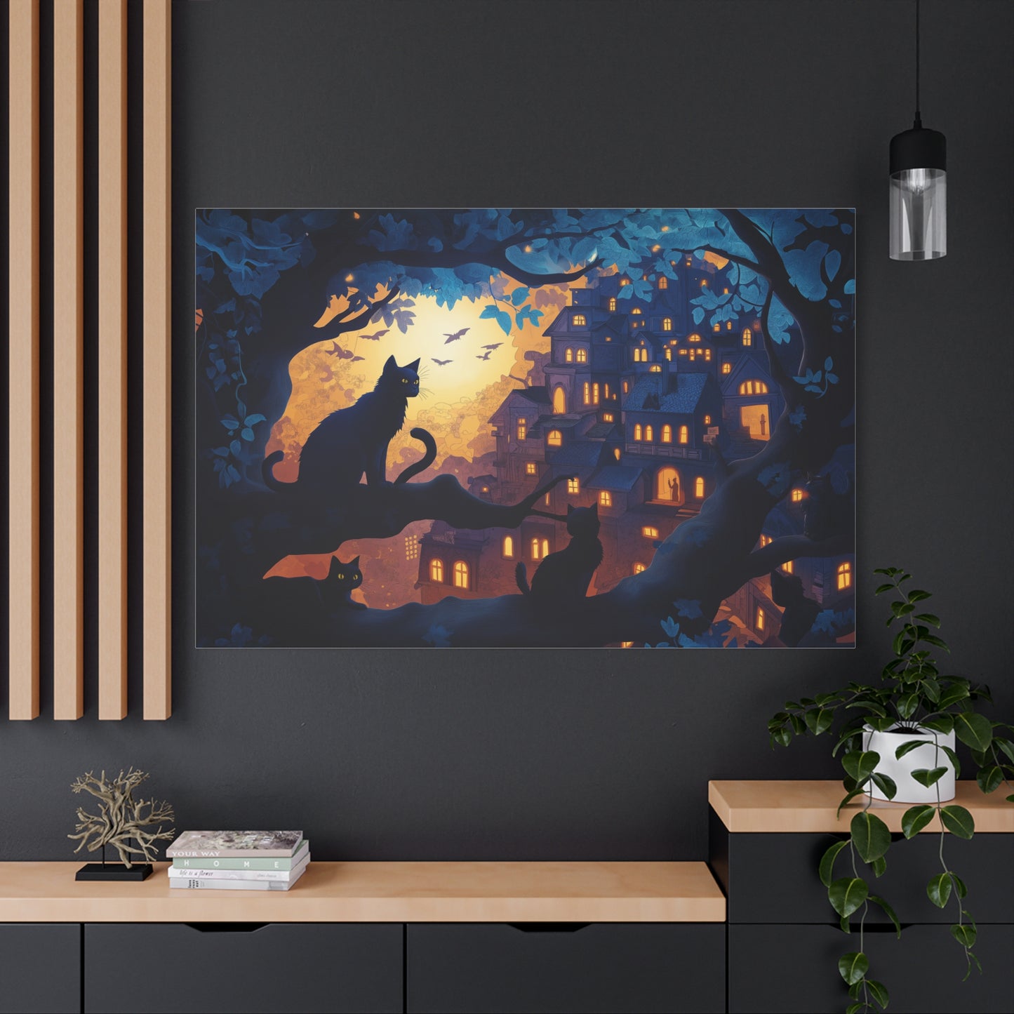 Mystère Nocturne: Chats et Lumières Magiques
