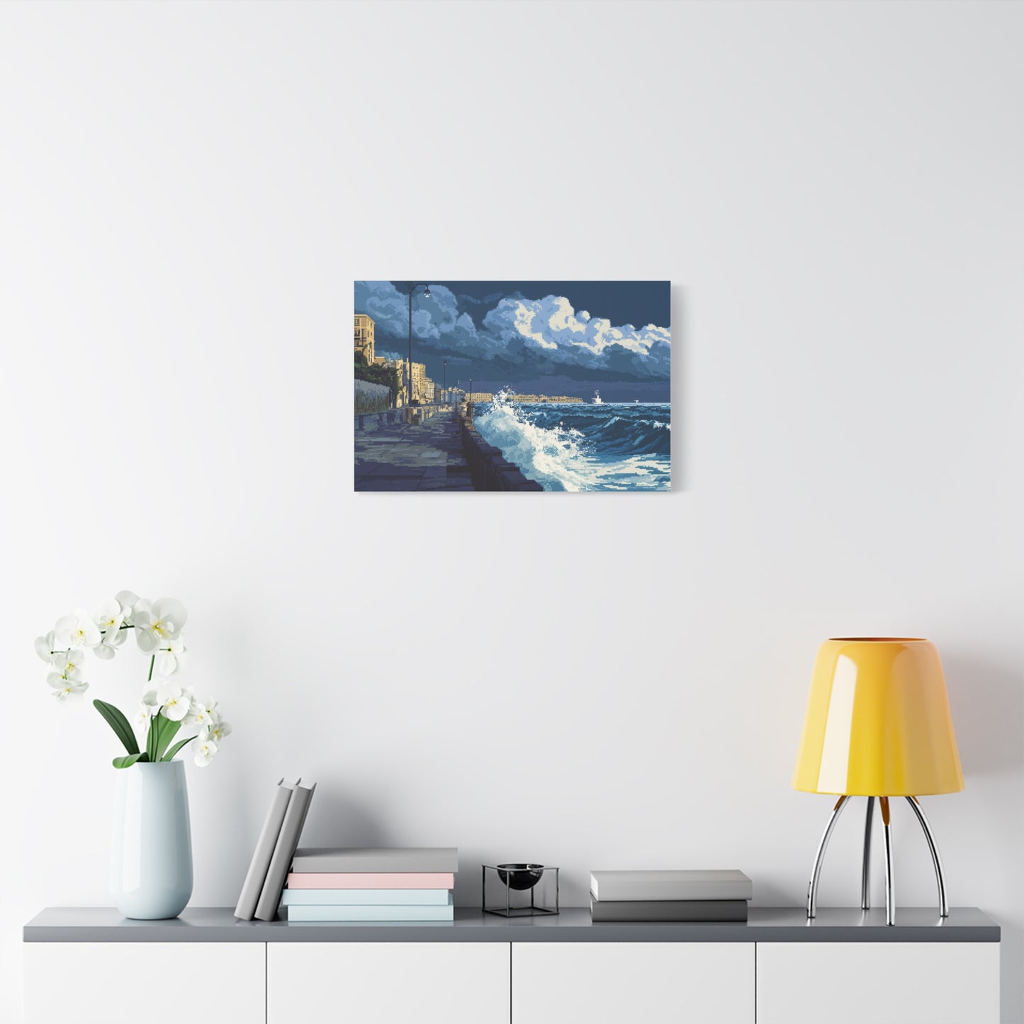 Horizon Marin en Tempête tout en Pixels