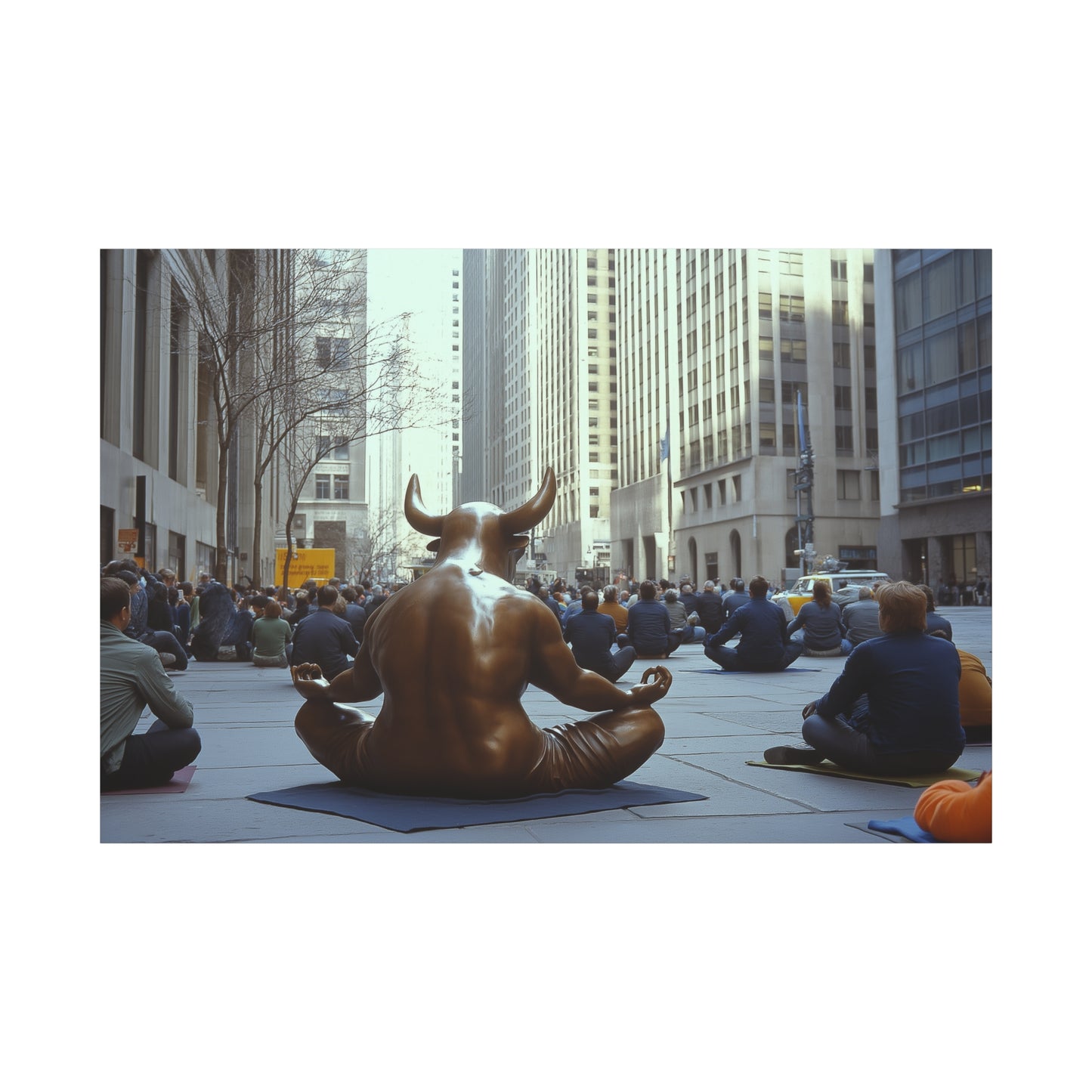 Méditation de Charging Bull avant l'ouverture de Wall Street
