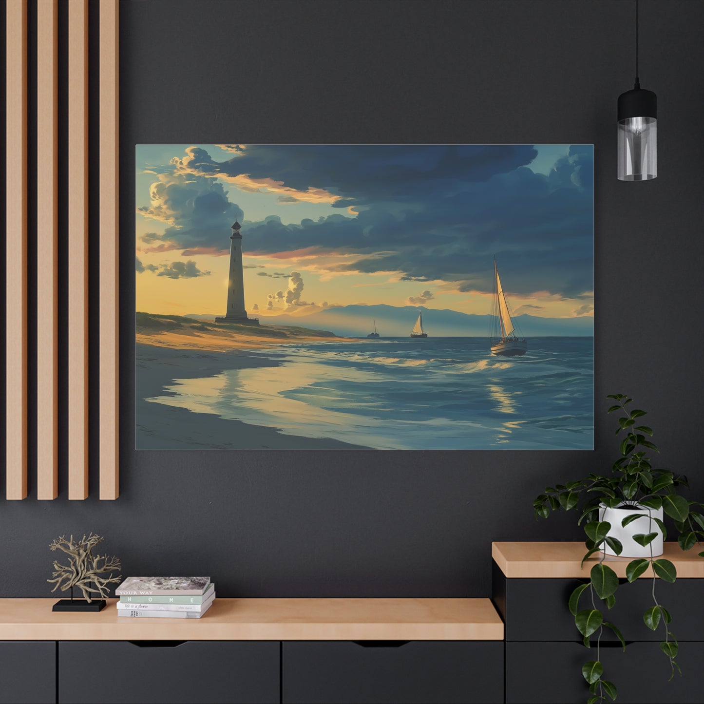 Phare Éclatant à l'Aube Maritime