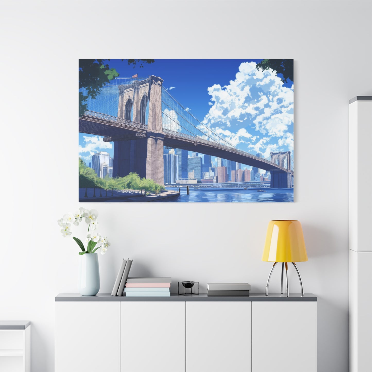 Pont de Brooklyn sous un Ciel Radieux