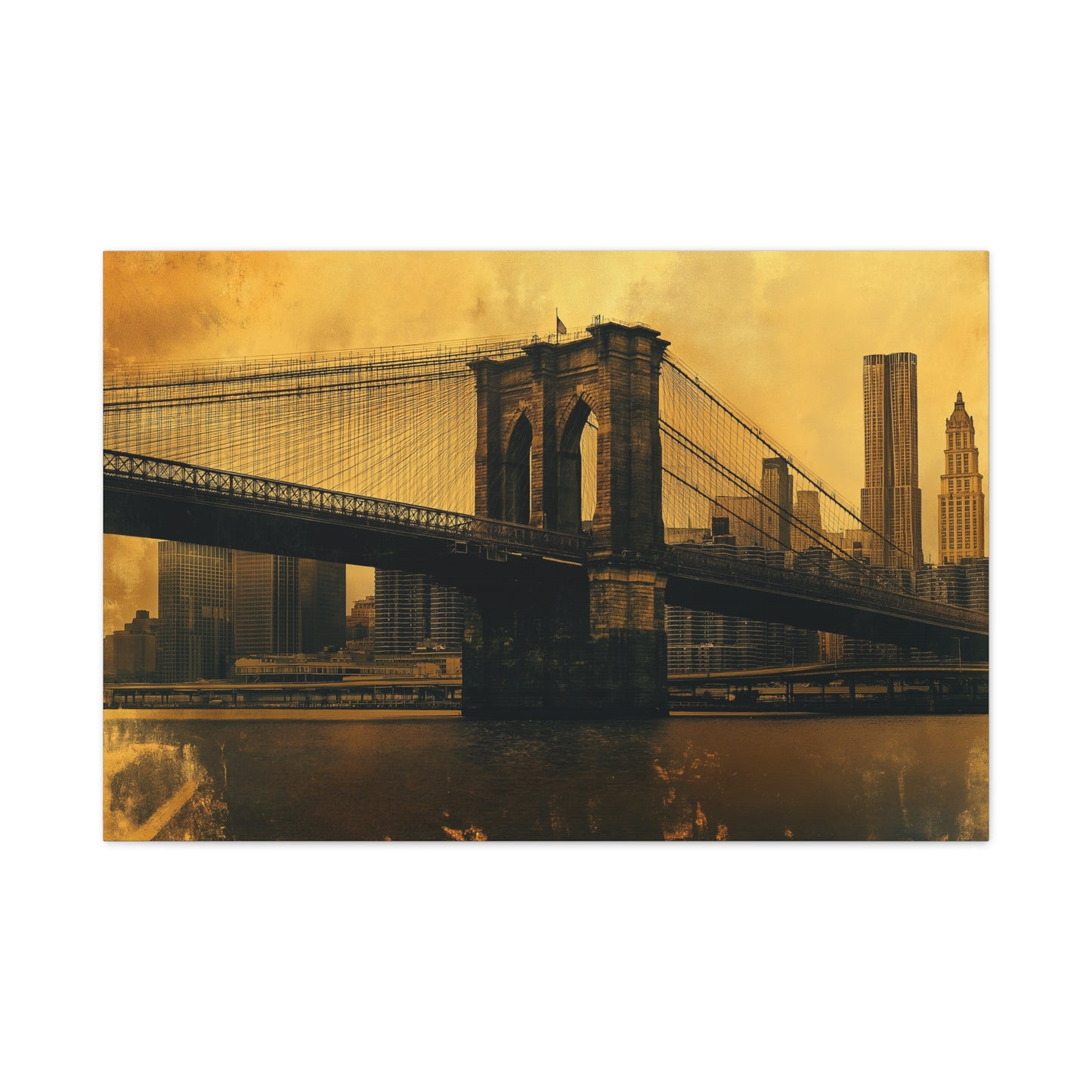 Pont de Brooklyn à l'Aura Dorée