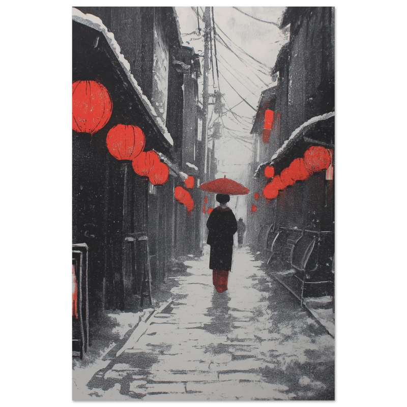 Ruelle Grise et Lanternes Rouges - œuvre