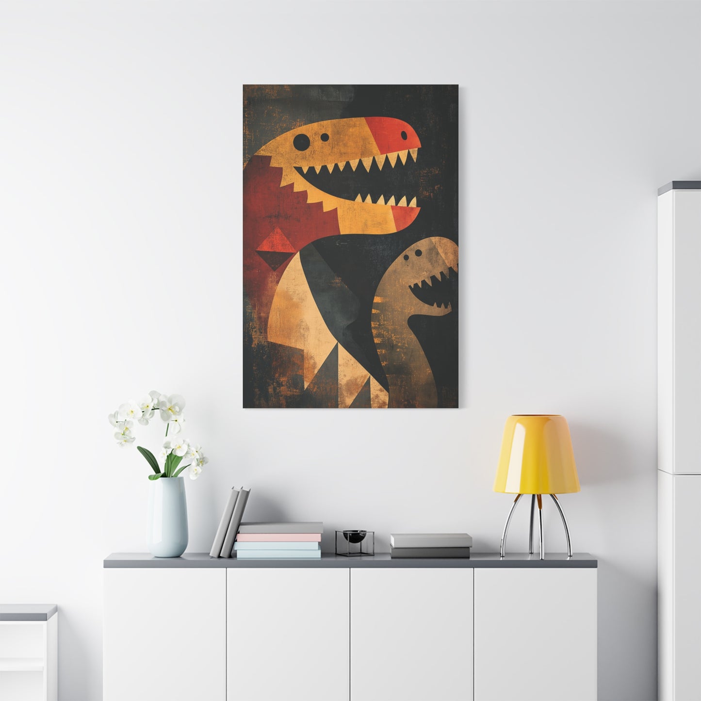 Dinosaures Géométriques : Art Préhistorique Moderne