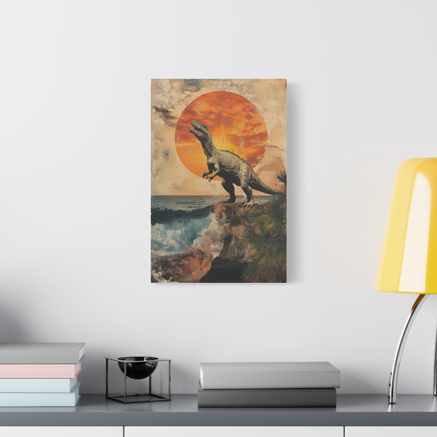 "Éveil Préhistorique au Coucher de Soleil"