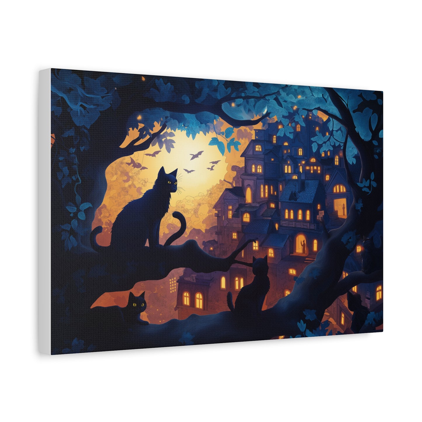 Mystère Nocturne: Chats et Lumières Magiques